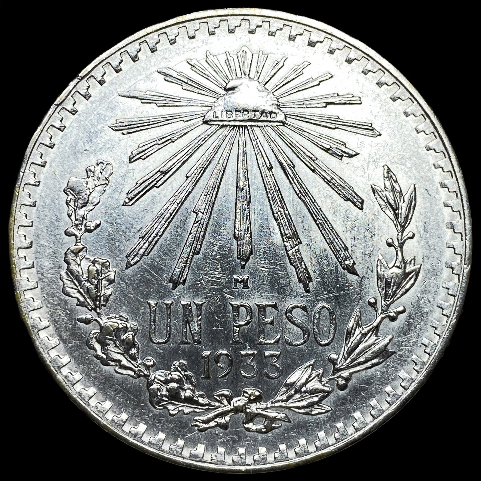 1933-M Silver 1 Peso Mexico UNCIRCULATED (1 of 2)