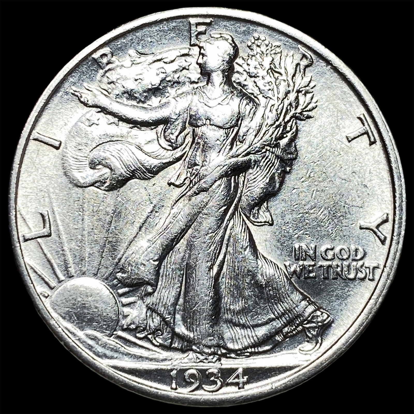 1934-S Silver Walking Liberty Half Dollar UNCIRCULATED (1 of 2)