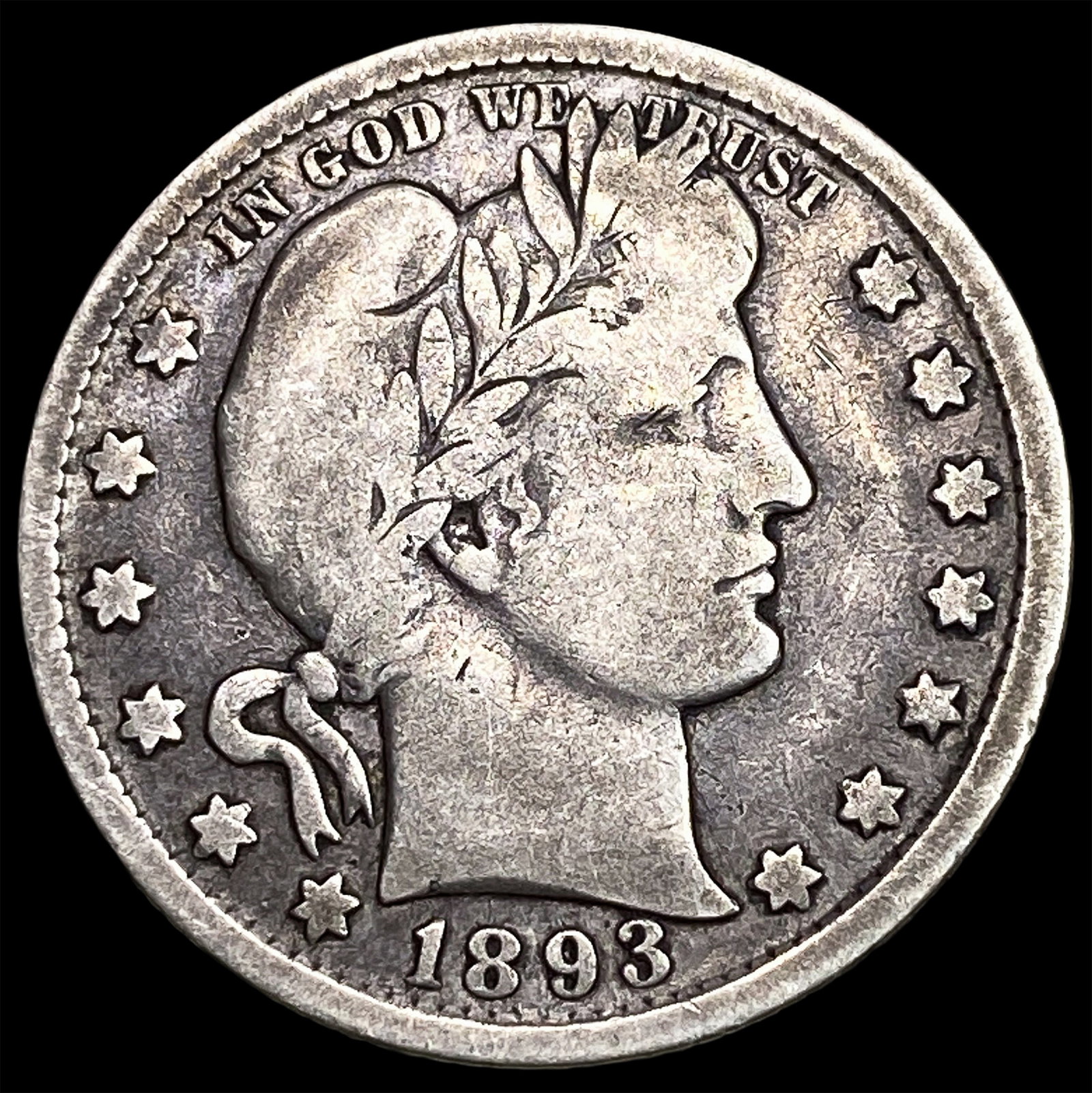 1893-O Silver Barber Quarter LIGHTLY CIRCULATED: 1893-O Silver Barber Quarter LIGHTLY CIRCULATED