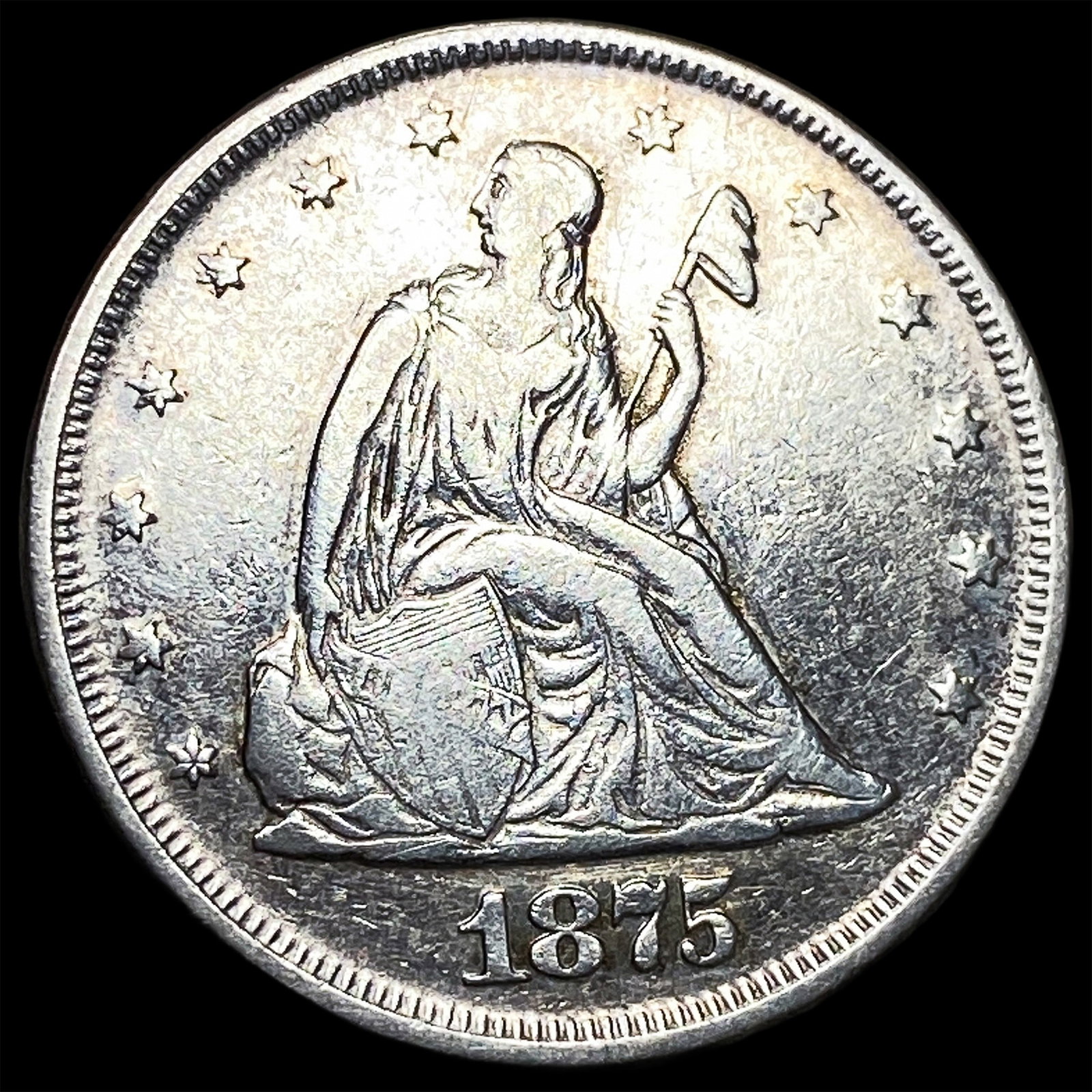 1875-S Silver Twenty Cents CLOSELY UNCIRCULATED: 1875-S Silver Twenty Cents CLOSELY UNCIRCULATED