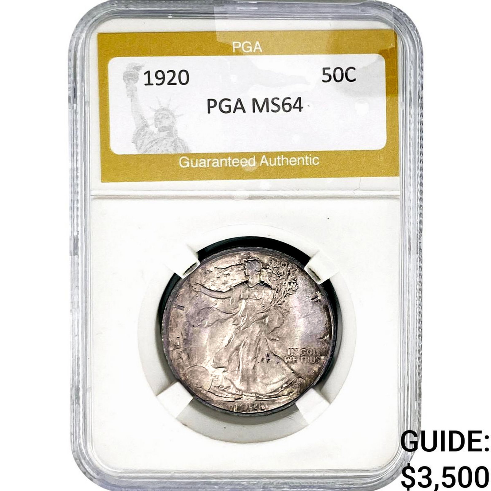 1920 Walking Liberty Half Dollar PGA MS64: 1920 Walking Liberty Half Dollar PGA MS64