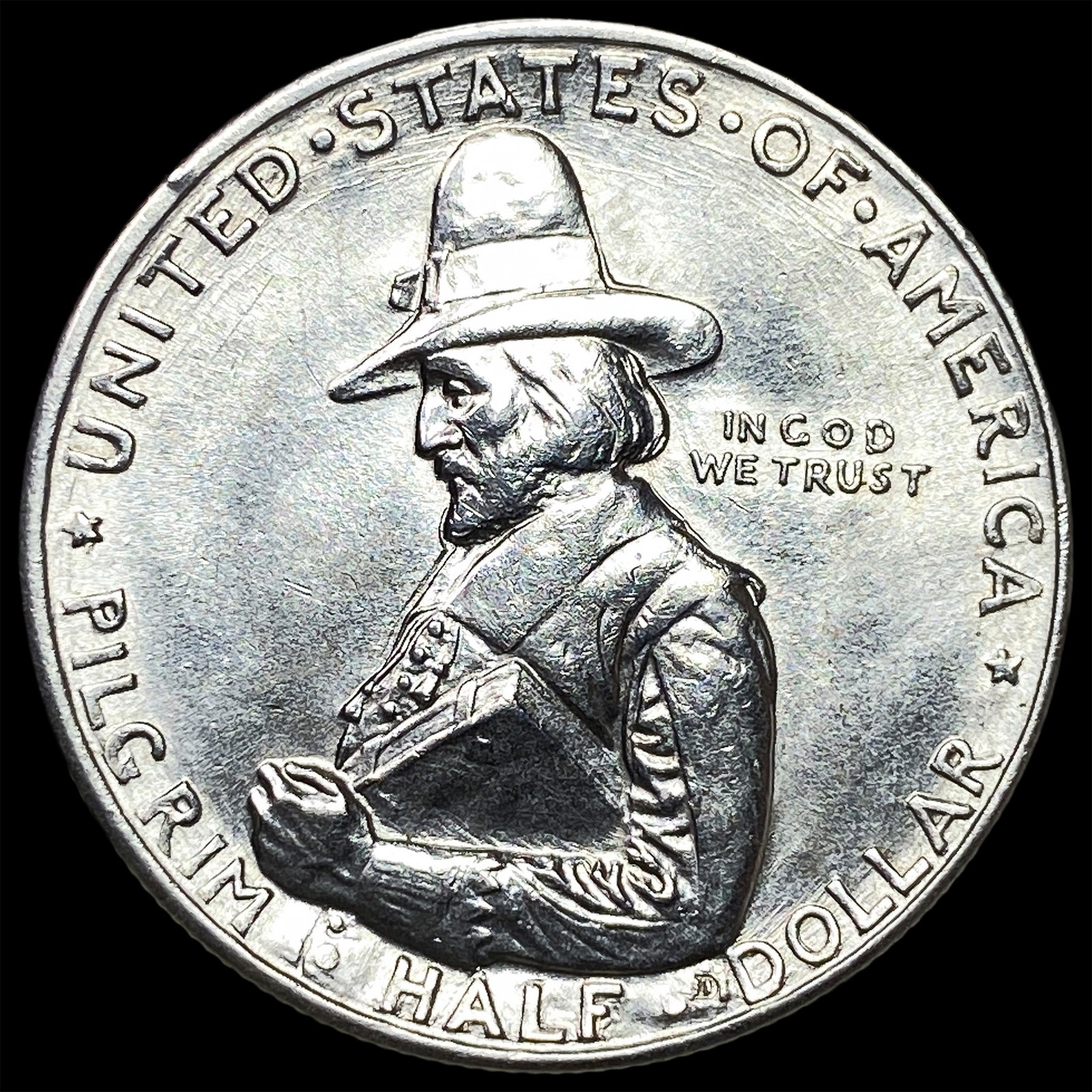 1920 Silver Pilgrim Half Dollar CLOSELY UNCIRCULATED (1 of 2)