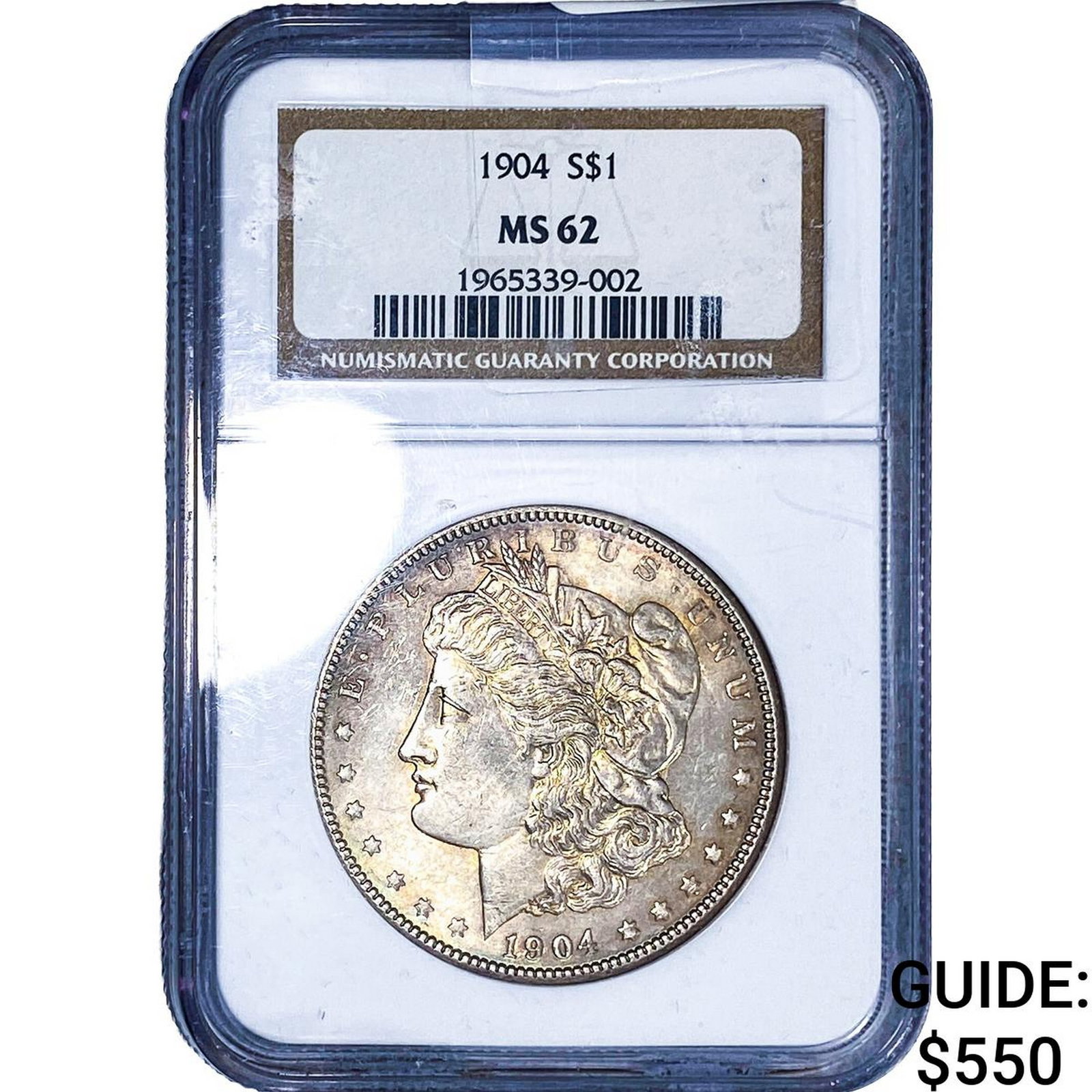 1904 Morgan Silver Dollar NGC MS62: 1904 Morgan Silver Dollar NGC MS62