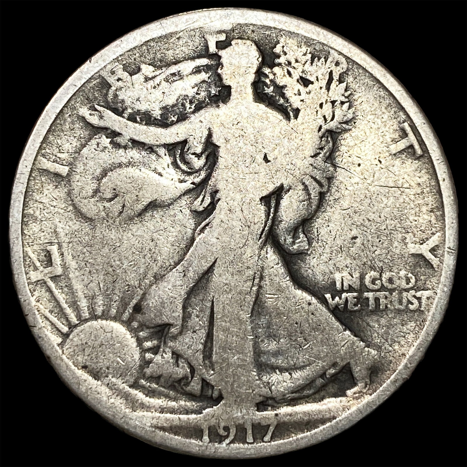 1917-S Silver Half Dollar LIGHTLY CIRCULATED: 1917-S Silver Half Dollar LIGHTLY CIRCULATED