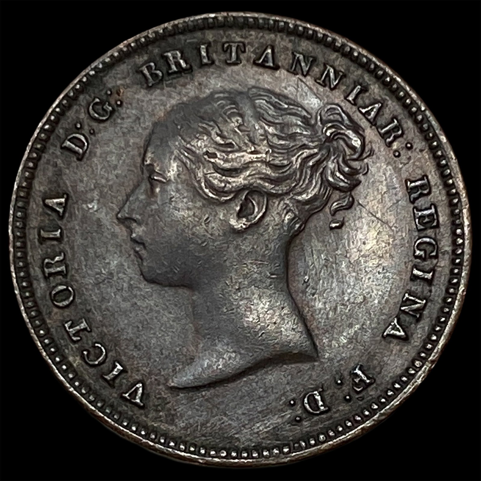 1844 Ceylon Copper 1/2 Farthing: 1844 Ceylon Copper 1/2 Farthing