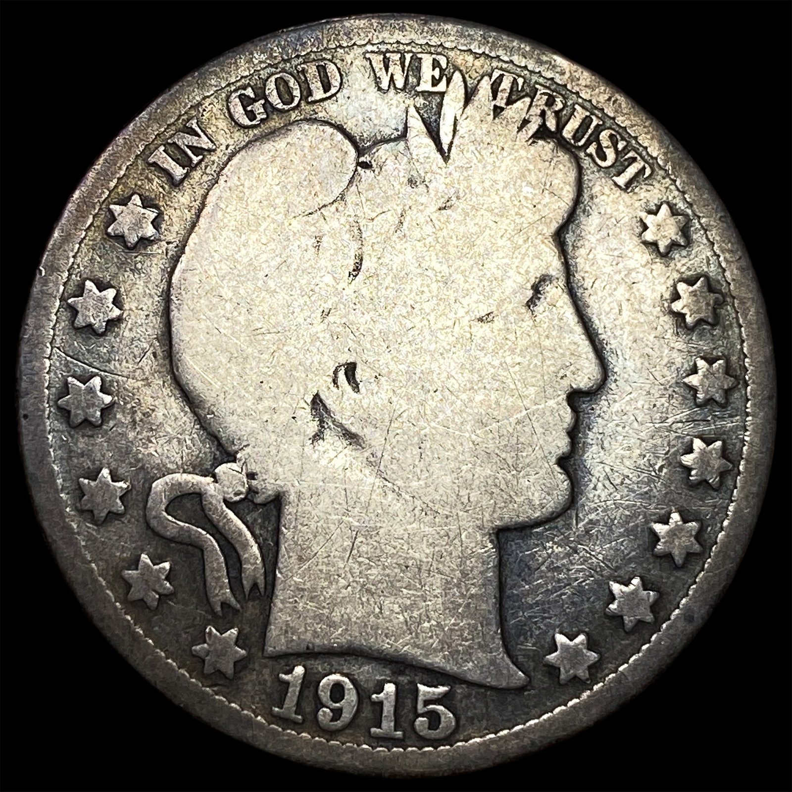 1915 Silver Barber Half Dollar NICELY CIRCULATED: 1915 Silver Barber Half Dollar NICELY CIRCULATED