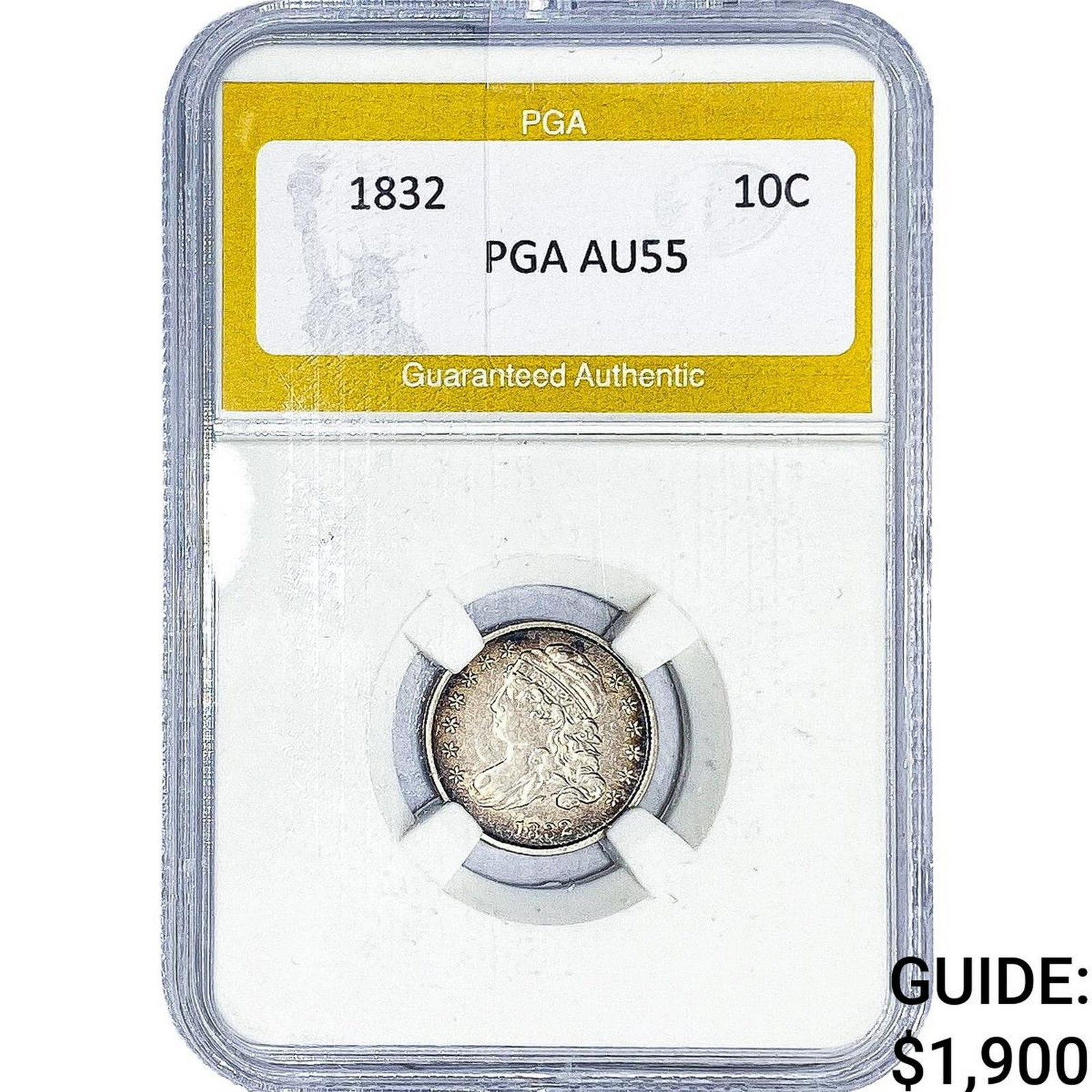1832 Capped Bust Dime PGA AU55: 1832 Capped Bust Dime PGA AU55