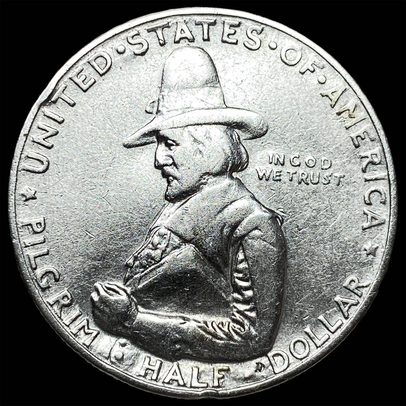 1920 Silver Pilgrim Half Dollar CHOICE AU: 1920 Silver Pilgrim Half Dollar CHOICE AU