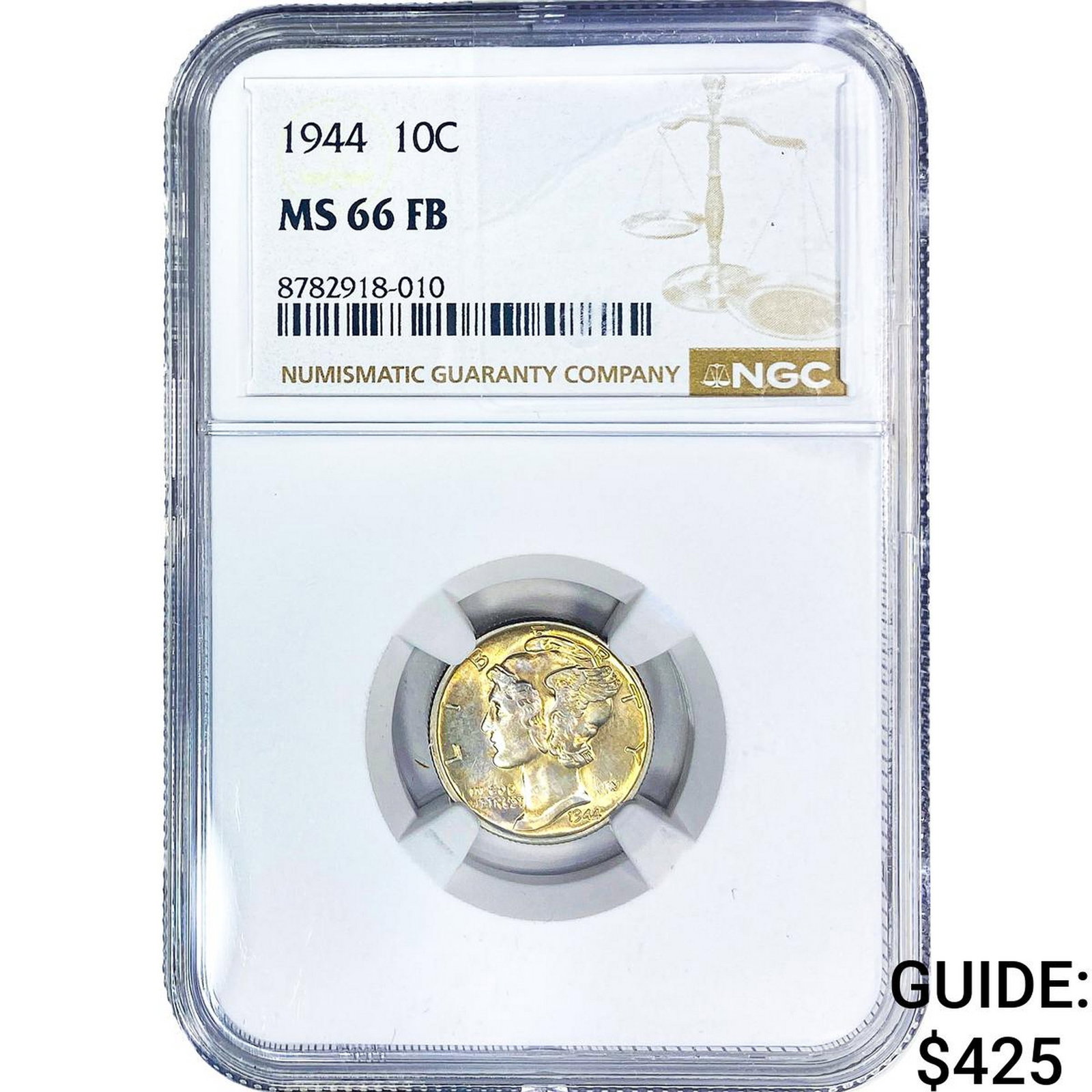 1944 Mercury Silver Dime NGC MS66 FB (1 of 2)