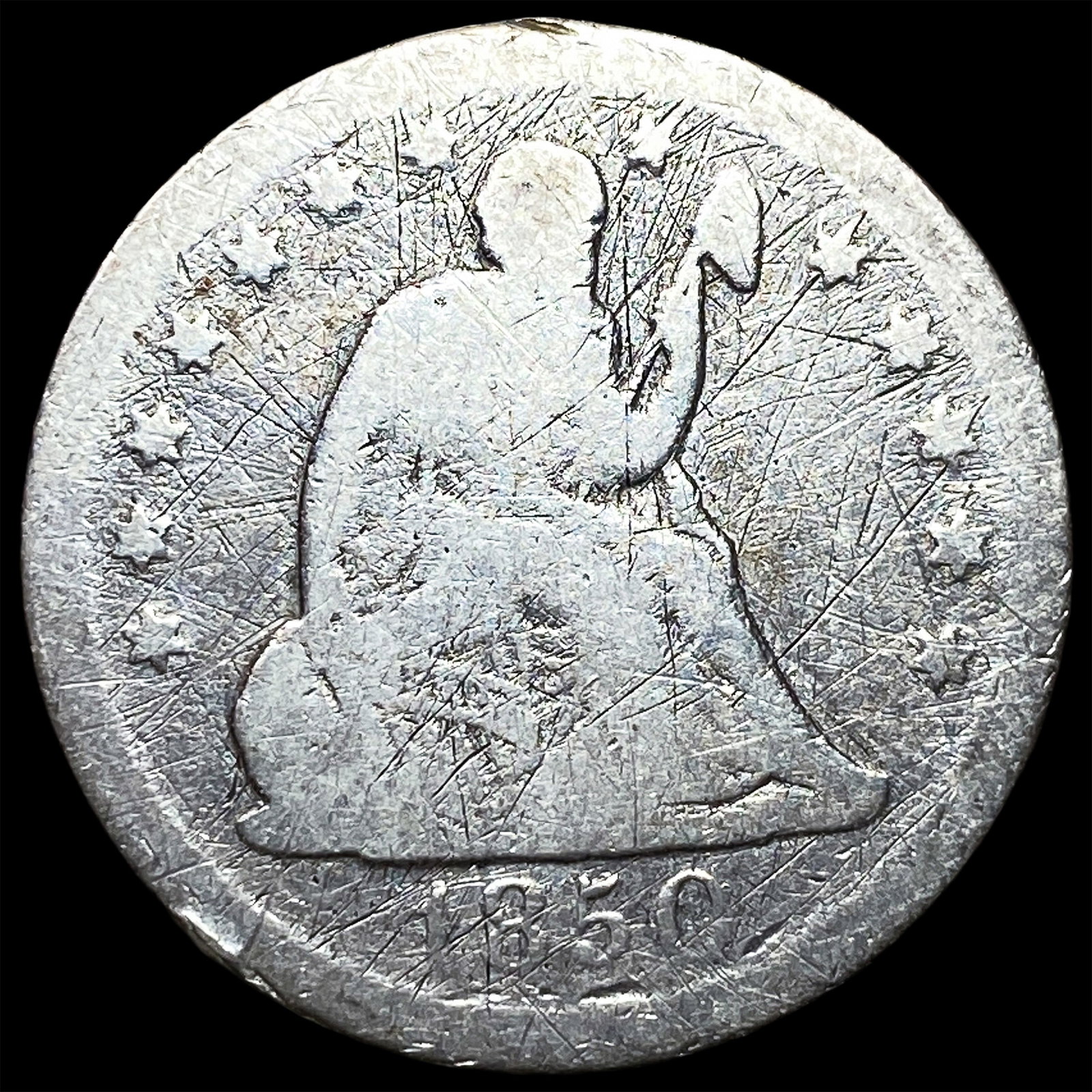 1850-O Silver Seated Liberty Quarter NICELY CIRCULATED (1 of 2)