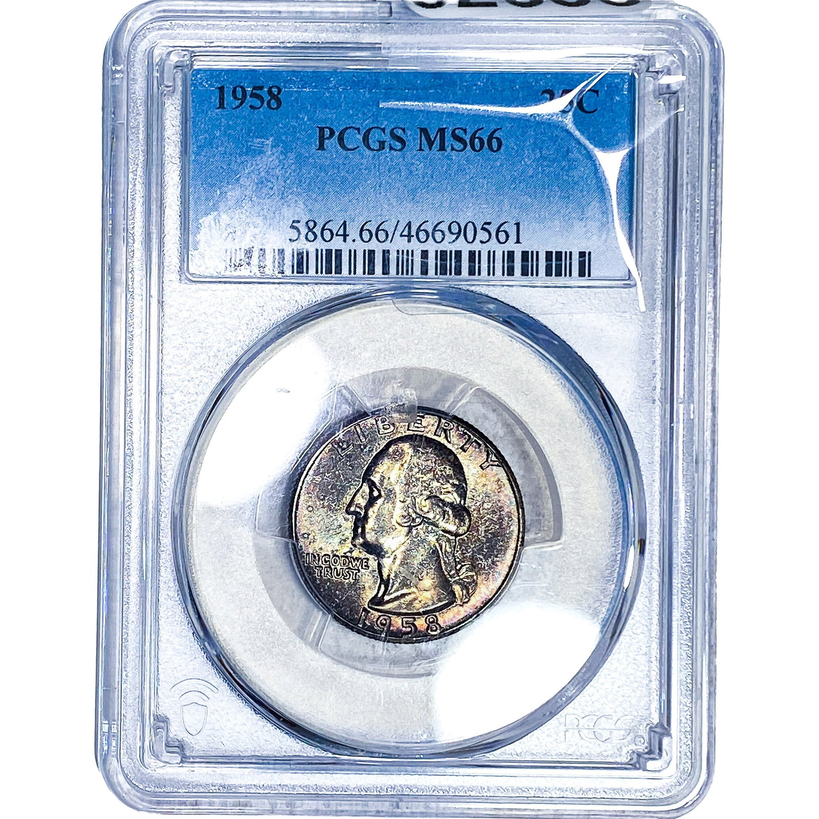 1958 Washington Silver Quarter PCGS MS66: 1958 Washington Silver Quarter PCGS MS66