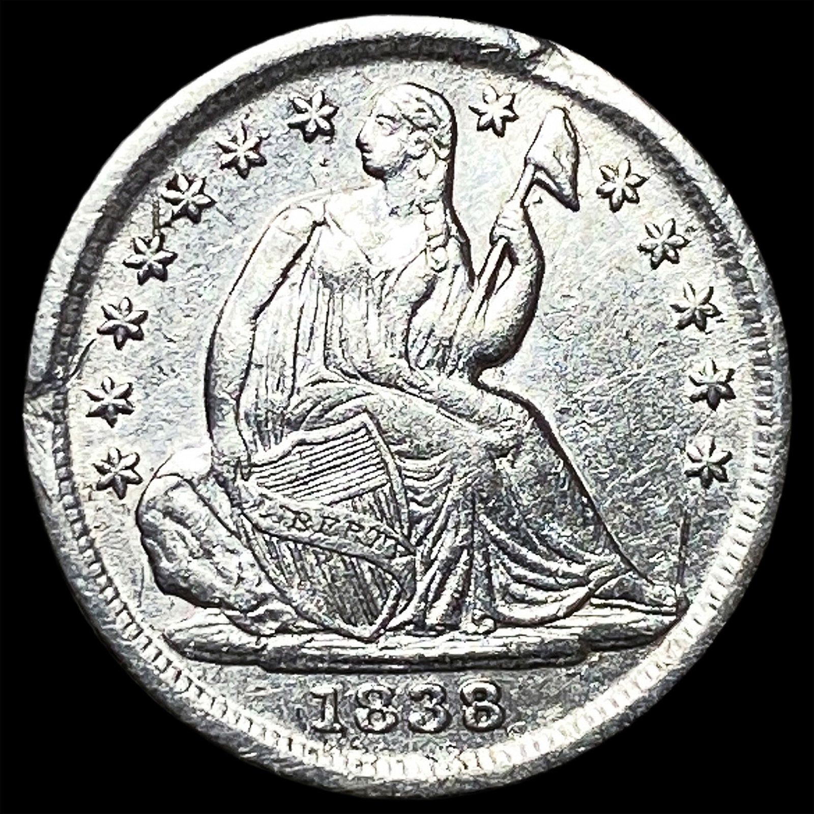 1838 Seated Liberty Half Dime UNCIRCULATED (1 of 2)