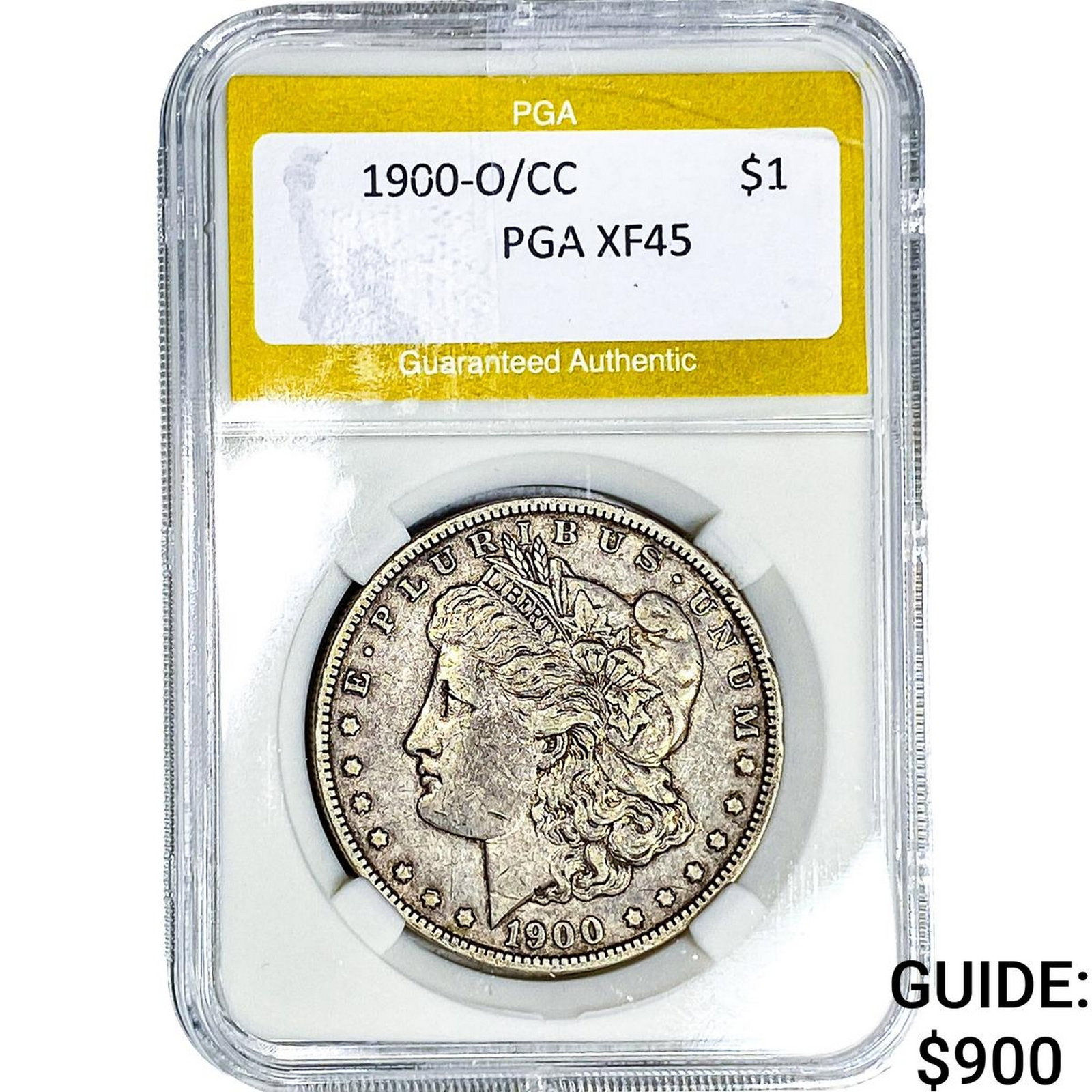 1900-O/CC Morgan Silver Dollar PGA XF45 (1 of 2)
