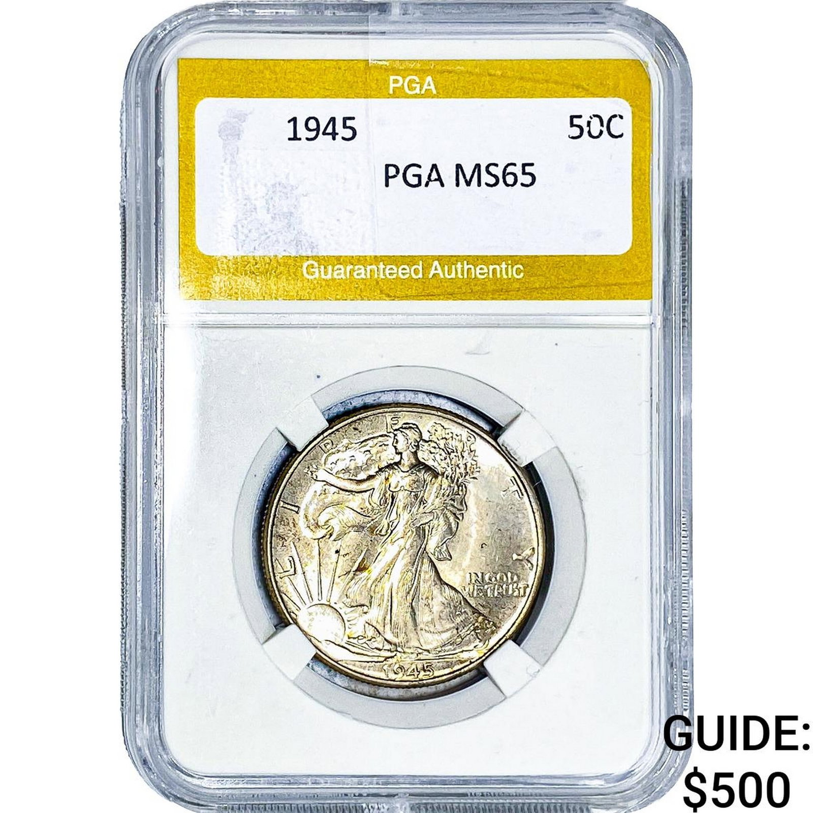 1945 Walking Liberty Half Dollar PGA MS65: 1945 Walking Liberty Half Dollar PGA MS65