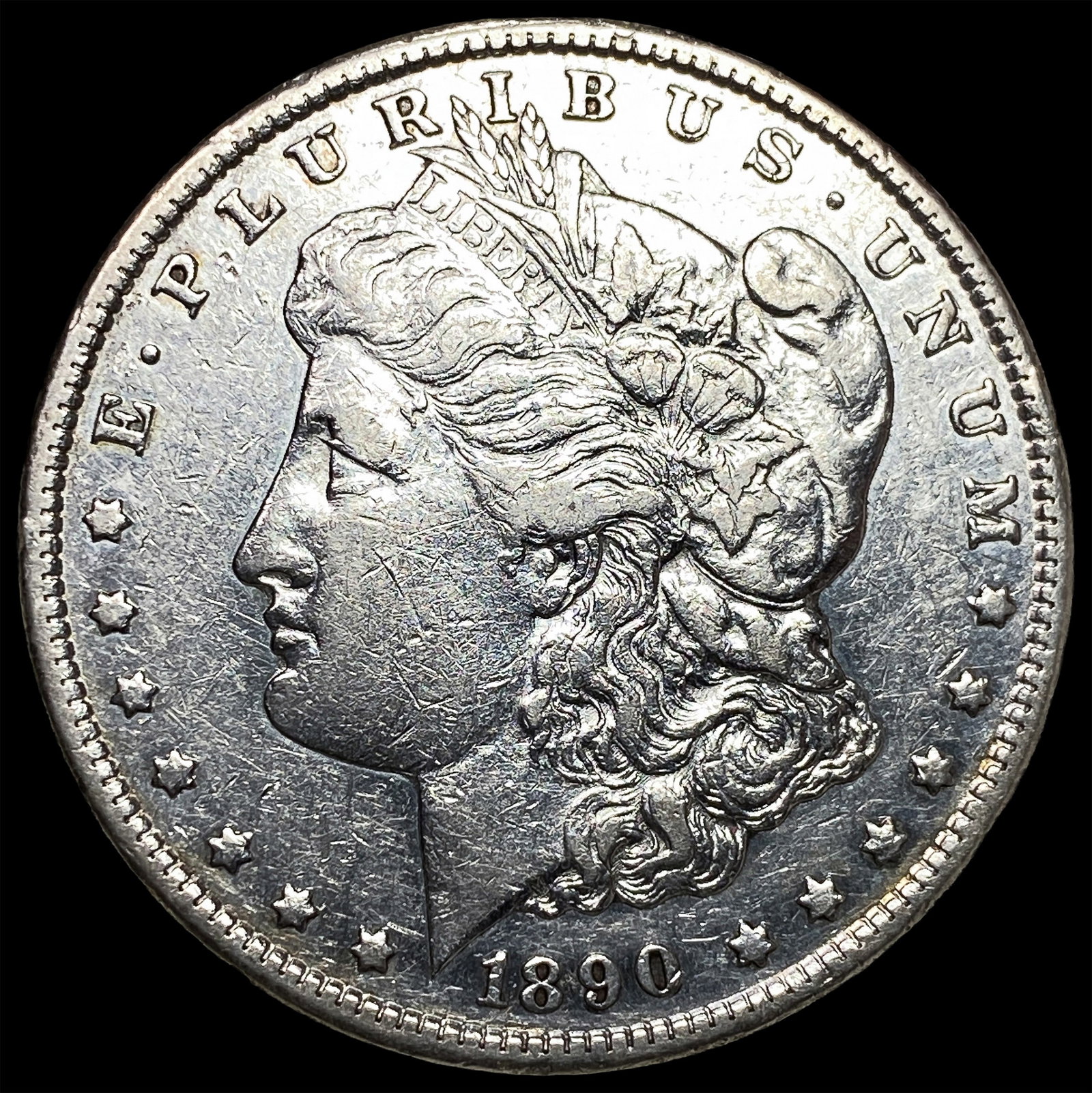 1890-CC Silver Morgan Dollar CLOSELY UNCIRCULATED: 1890-CC Silver Morgan Dollar CLOSELY UNCIRCULATED