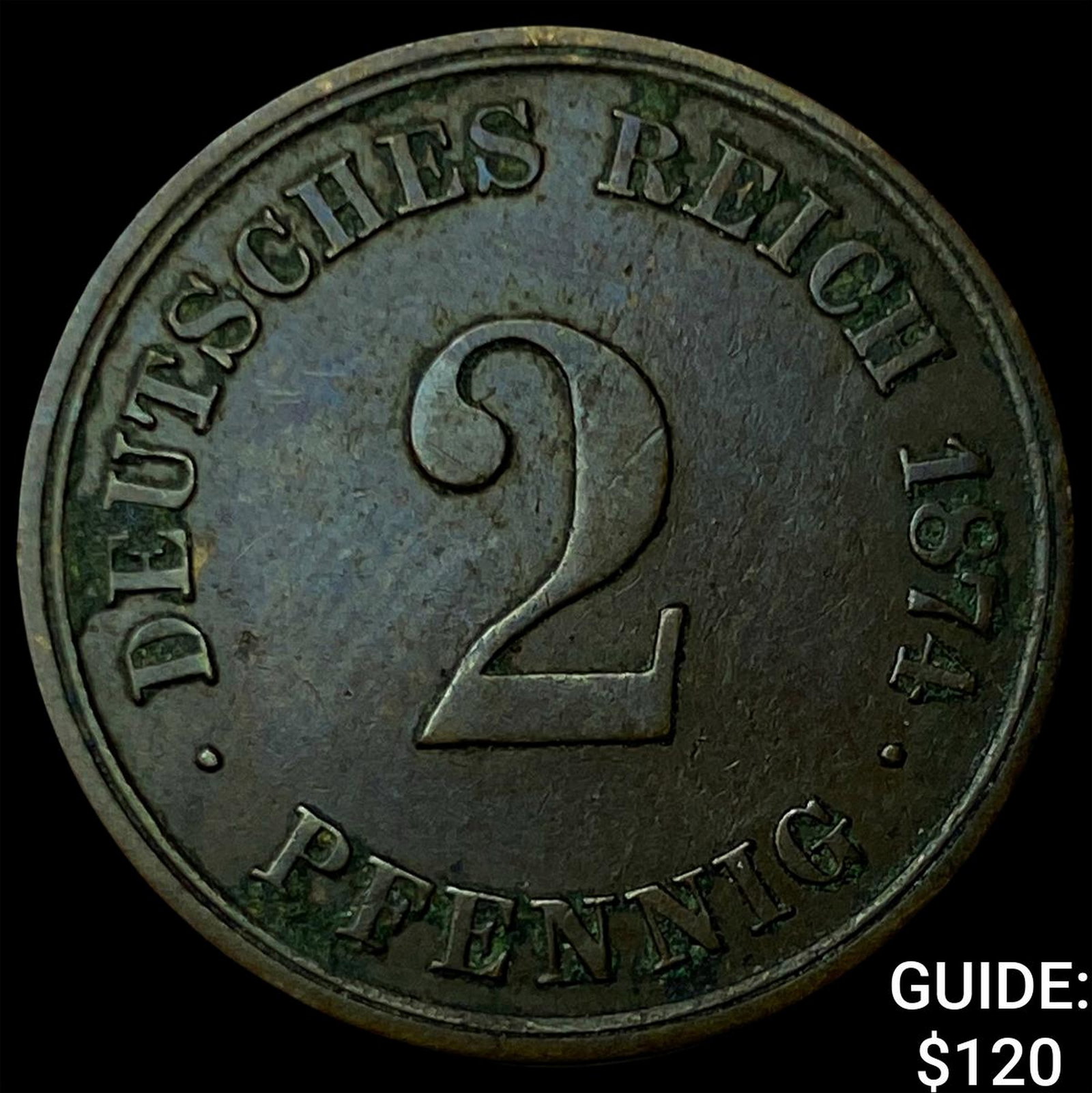 1874E Germany Copper 2 Pfennig (1 of 2)