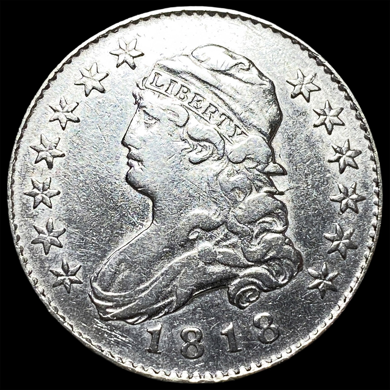 1818 Capped Bust Silver Quarter CLOSELY UNCIRCULATED (1 of 2)