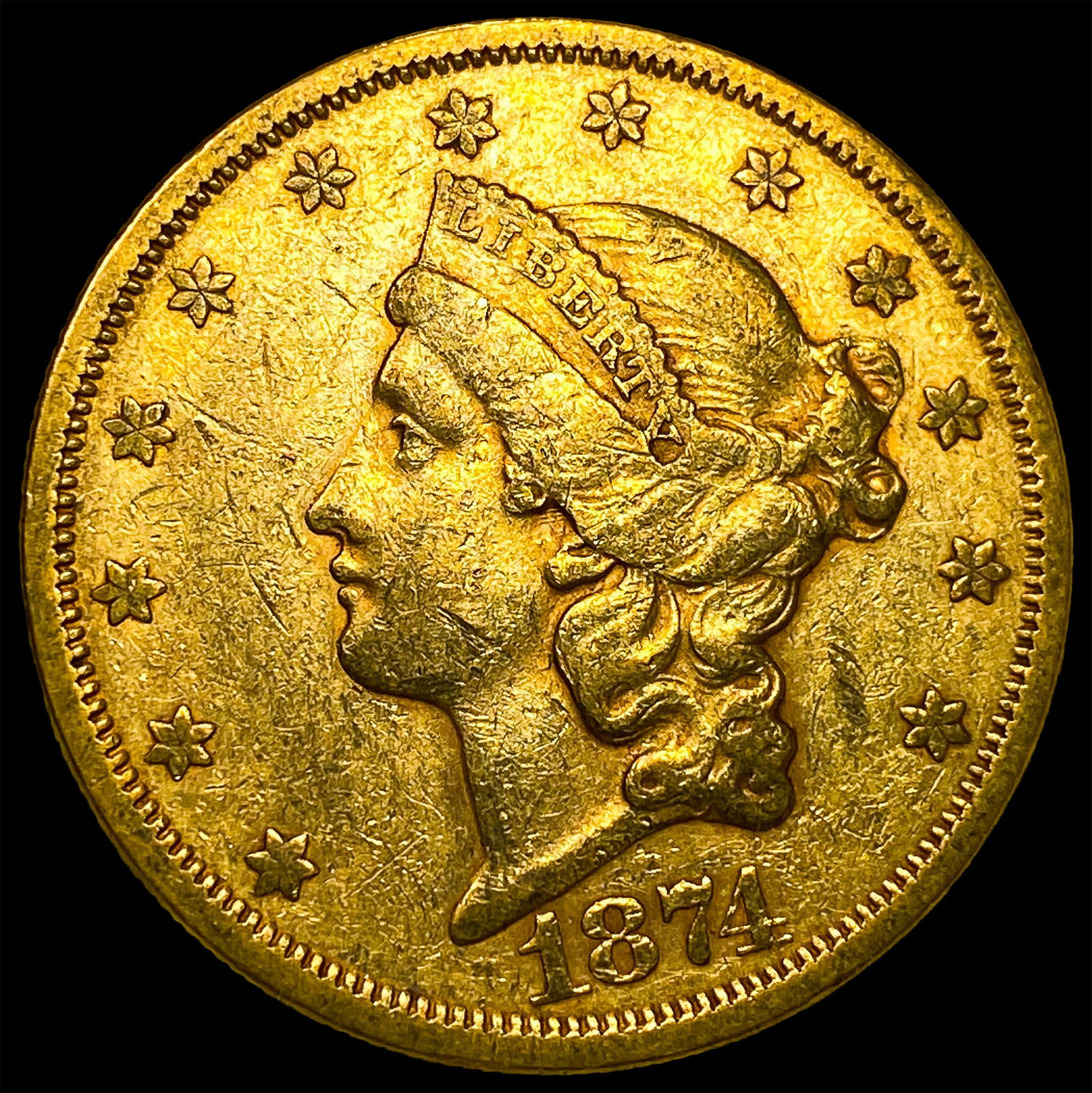 1874 Liberty Head Double Eagle $20 Gold CLOSELY UNCIRCULATED (1 of 2)