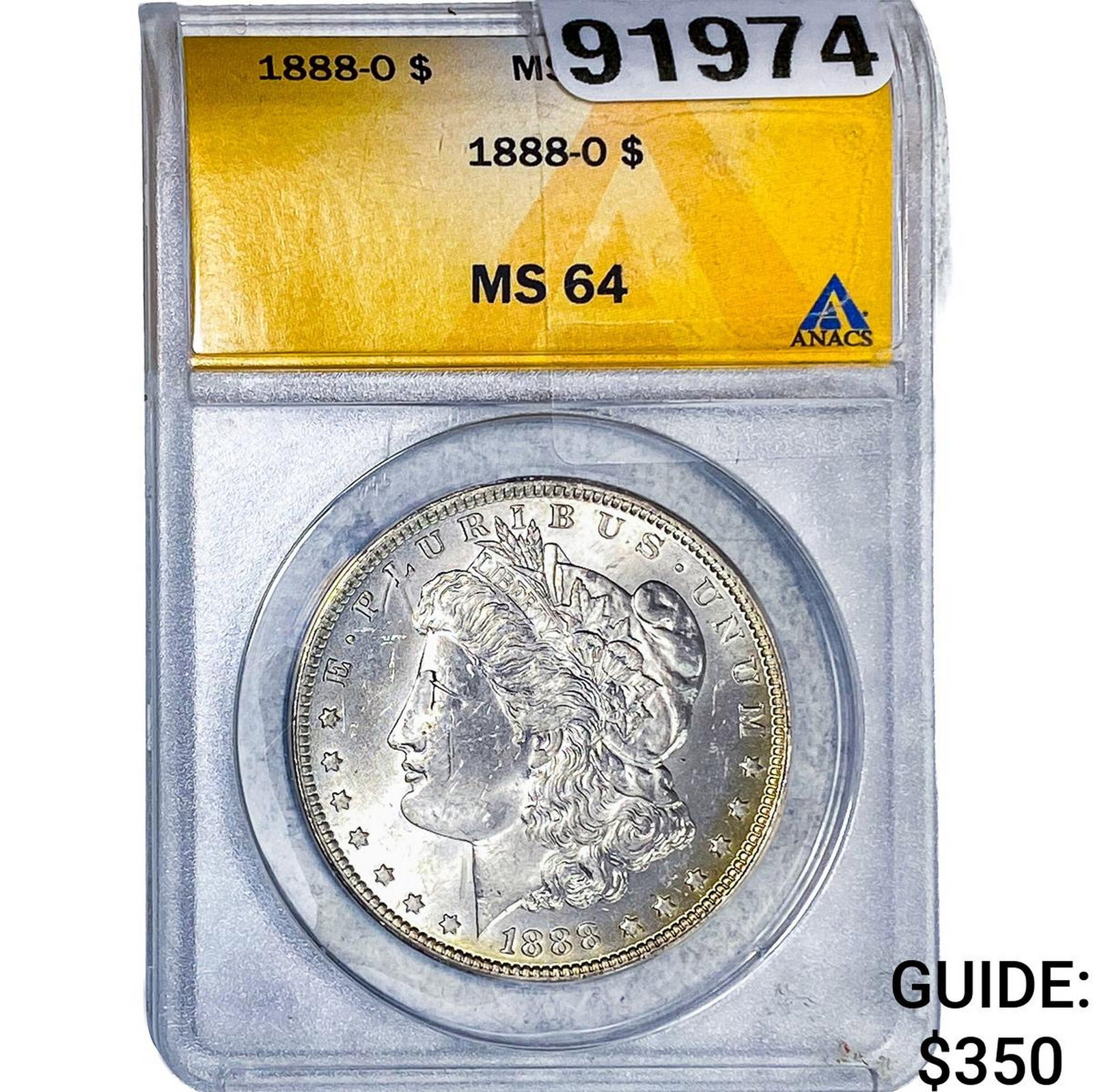 1888-O Morgan Silver Dollar ANACS MS64: 1888-O Morgan Silver Dollar ANACS MS64