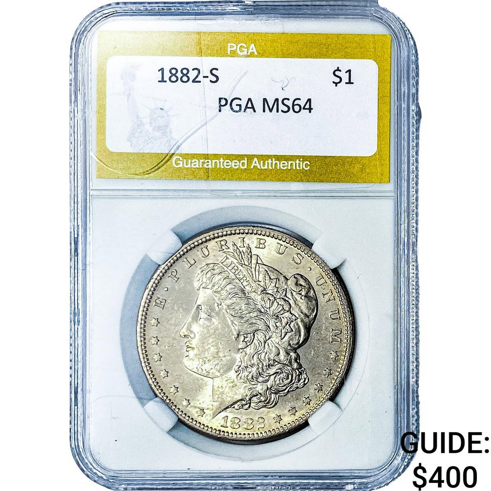 1882-S Morgan Silver Dollar PGA MS64: 1882-S Morgan Silver Dollar PGA MS64