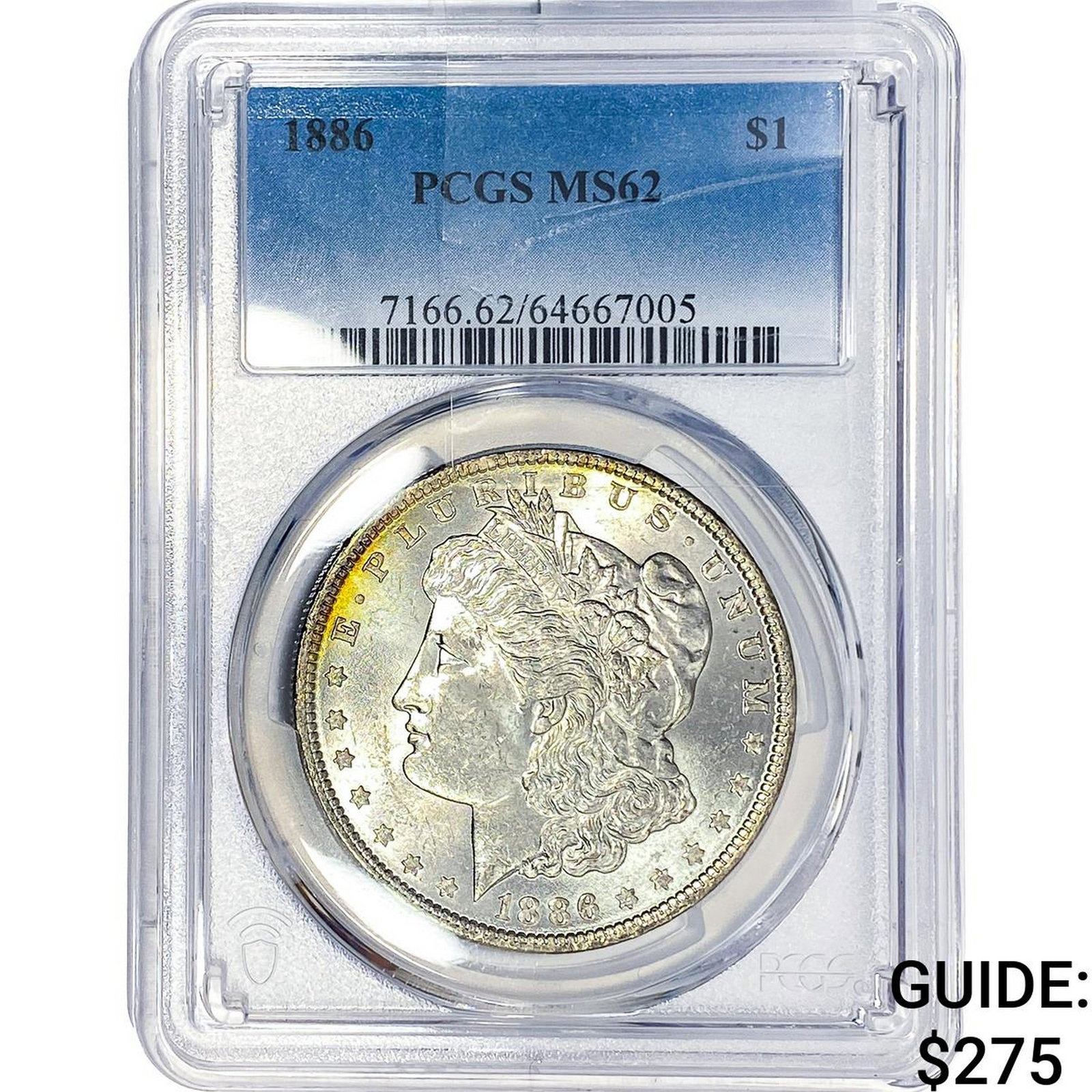 1886 Morgan Silver Dollar PCGS MS62: 1886 Morgan Silver Dollar PCGS MS62