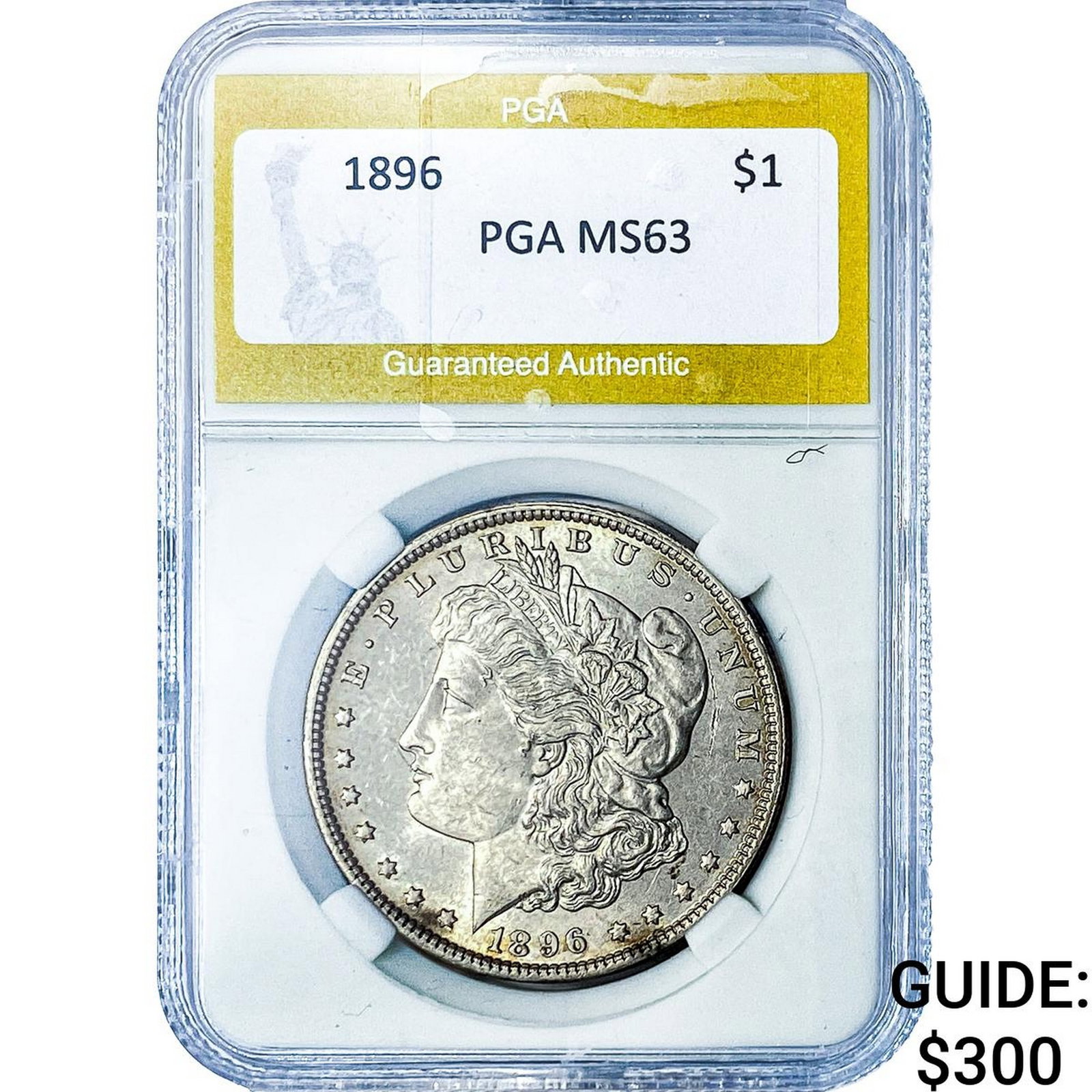 1896 Morgan Silver Dollar PGA MS63: 1896 Morgan Silver Dollar PGA MS63