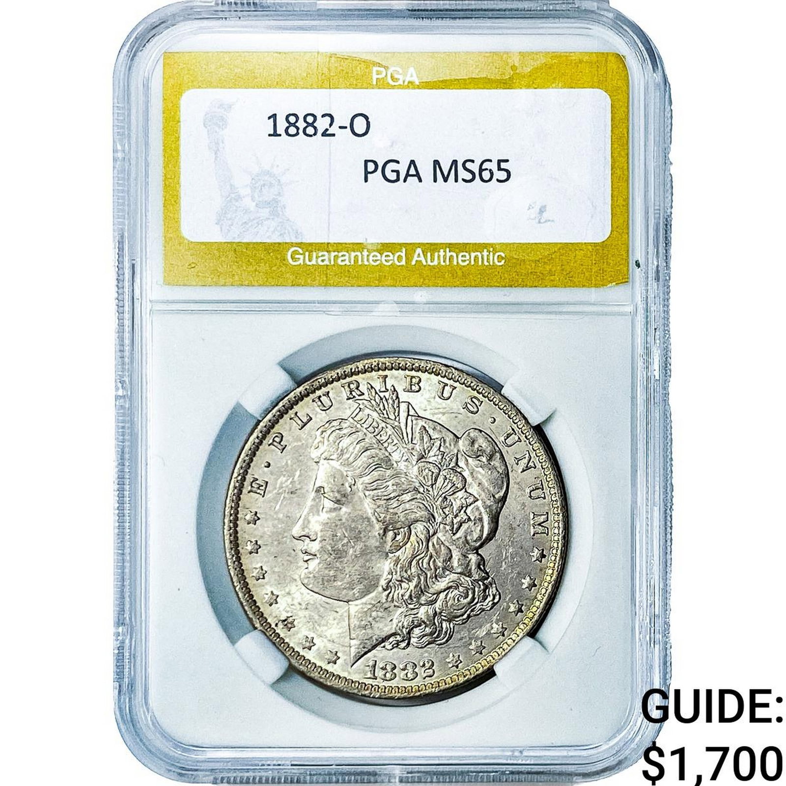 1882-O Morgan Silver Dollar PGA MS65: 1882-O Morgan Silver Dollar PGA MS65