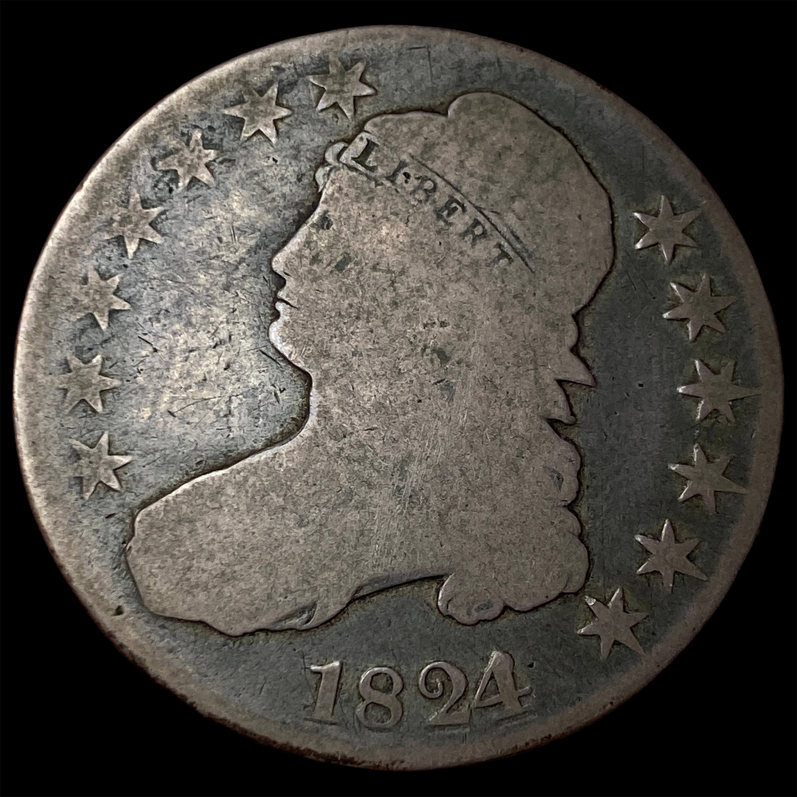 1824 Capped Bust Half Dollar NICELY CIRCULATED (1 of 2)