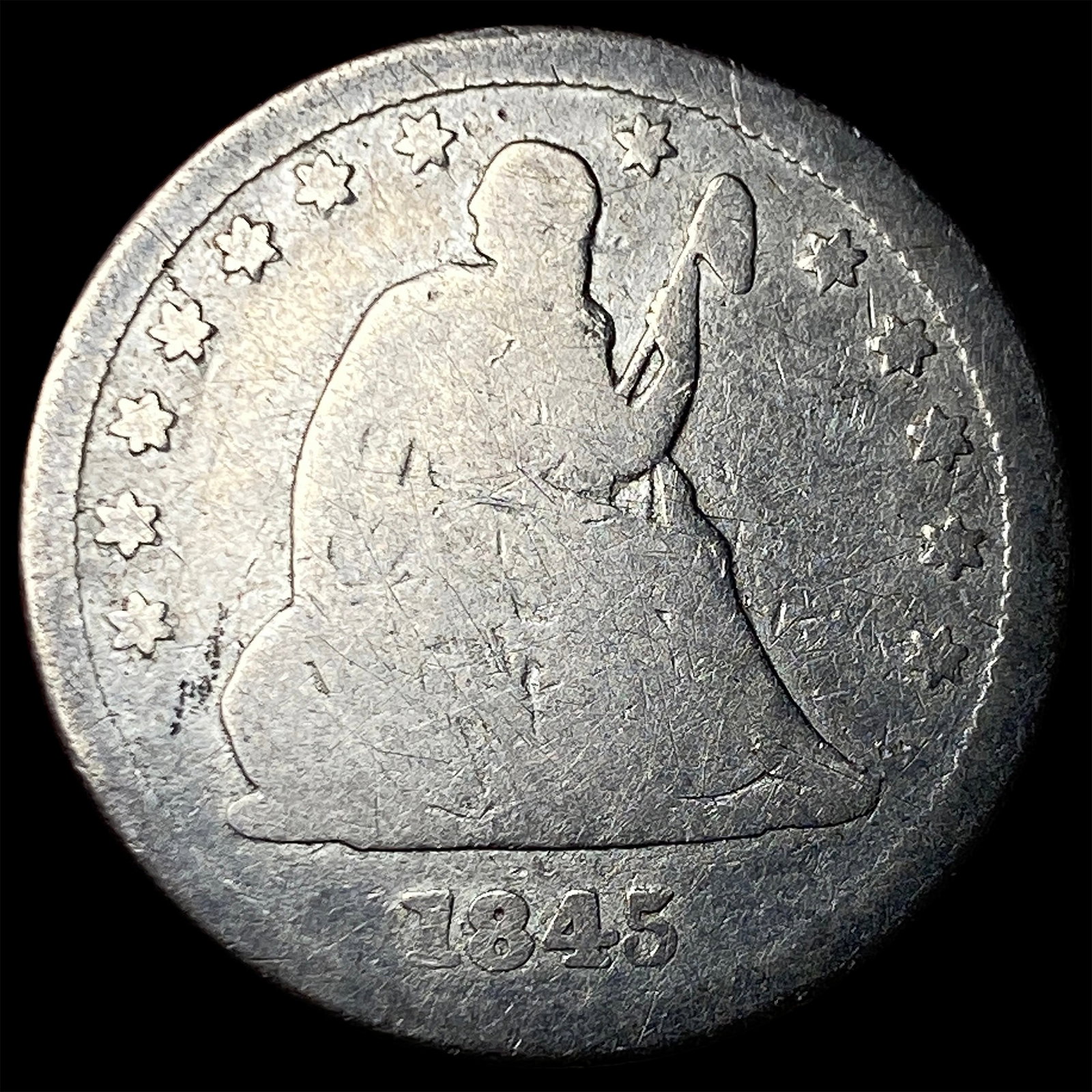 1845 Seated Liberty Quarter NICELY CIRCULATED (1 of 2)