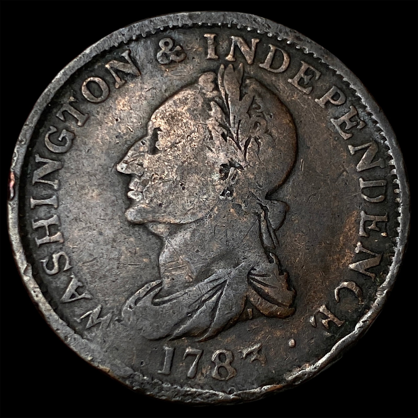 1783 Washington & Independence Copper Token LIGHTLY CIRCULATED (1 of 2)