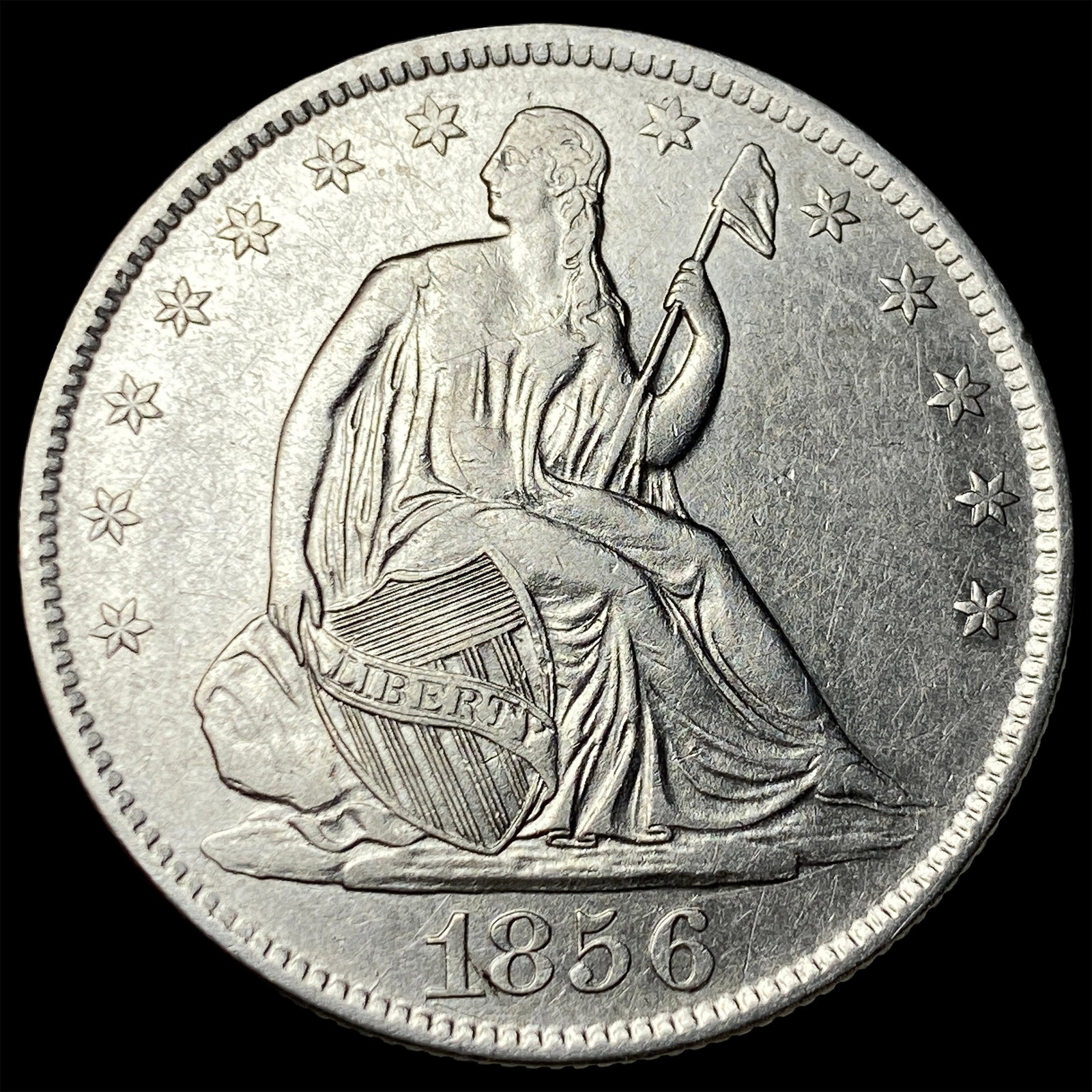 1856-O Silver Seated Liberty Half Dollar UNCIRCULATED: 1856-O Silver Seated Liberty Half Dollar UNCIRCULATED