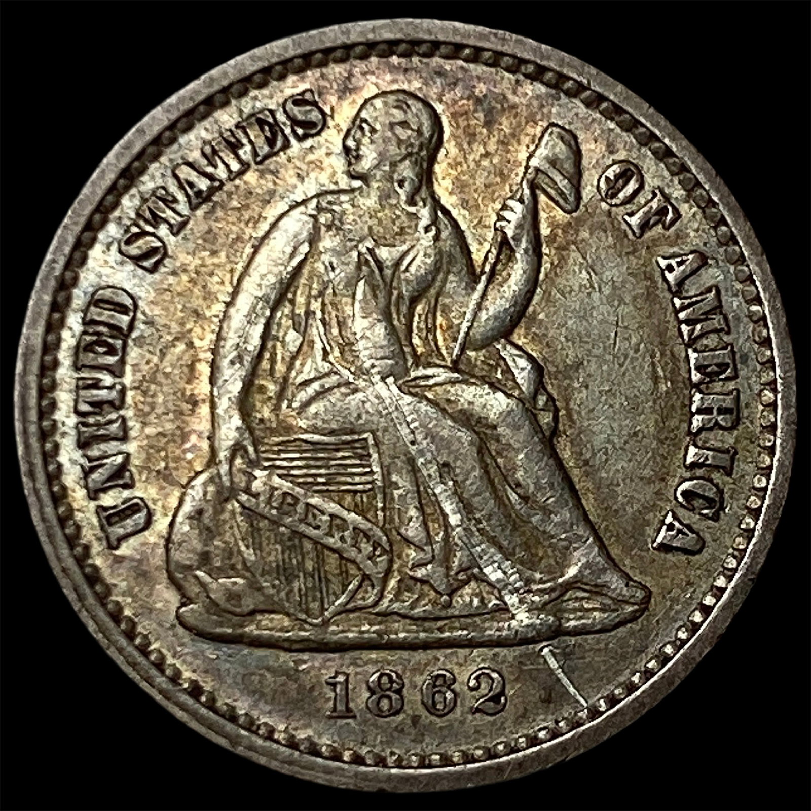 1862 Silver Seated Liberty Half Dime HIGH GRADE (1 of 2)
