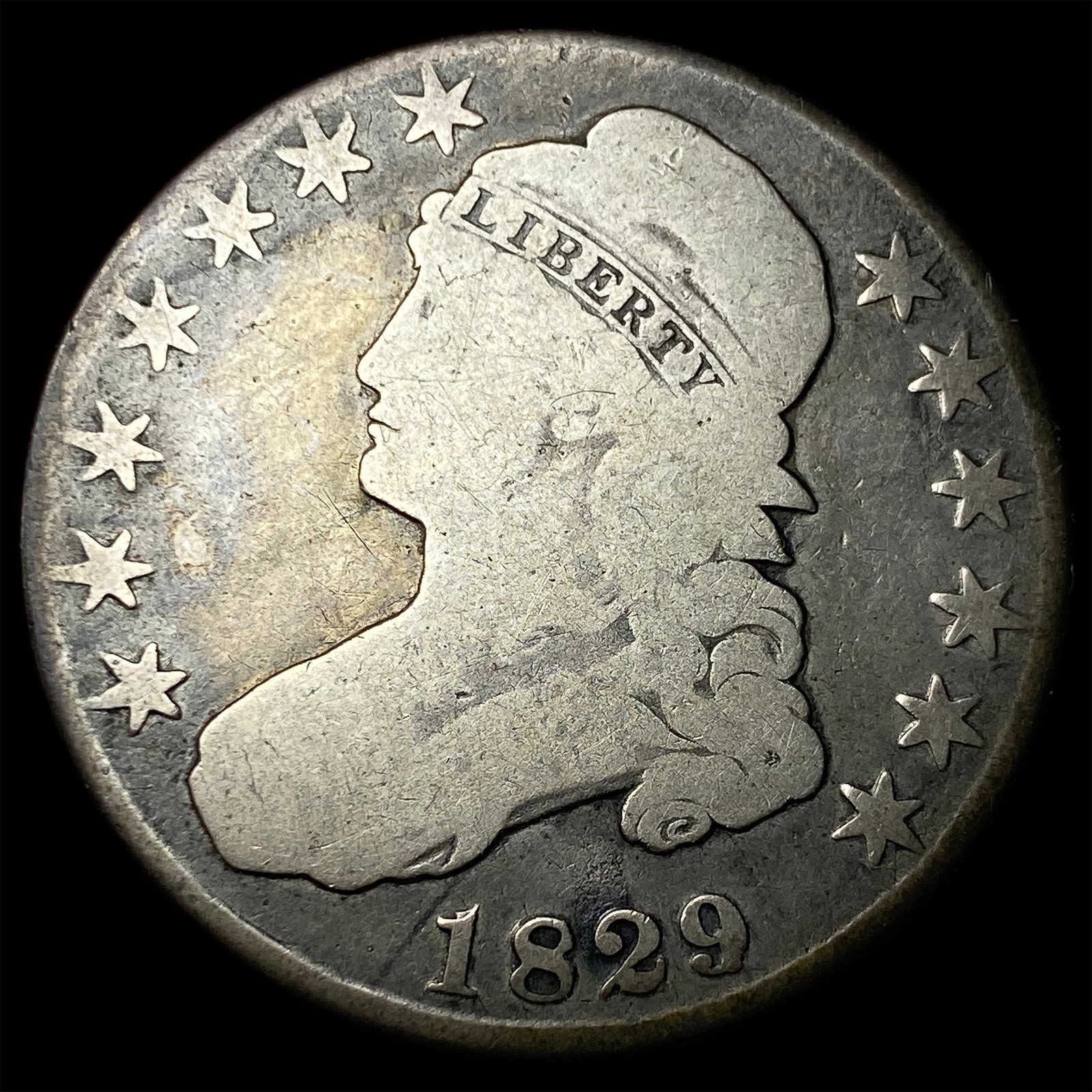 1829 Capped Bust Half Dollar LIGHTLY CIRCULATED: 1829 Capped Bust Half Dollar LIGHTLY CIRCULATED