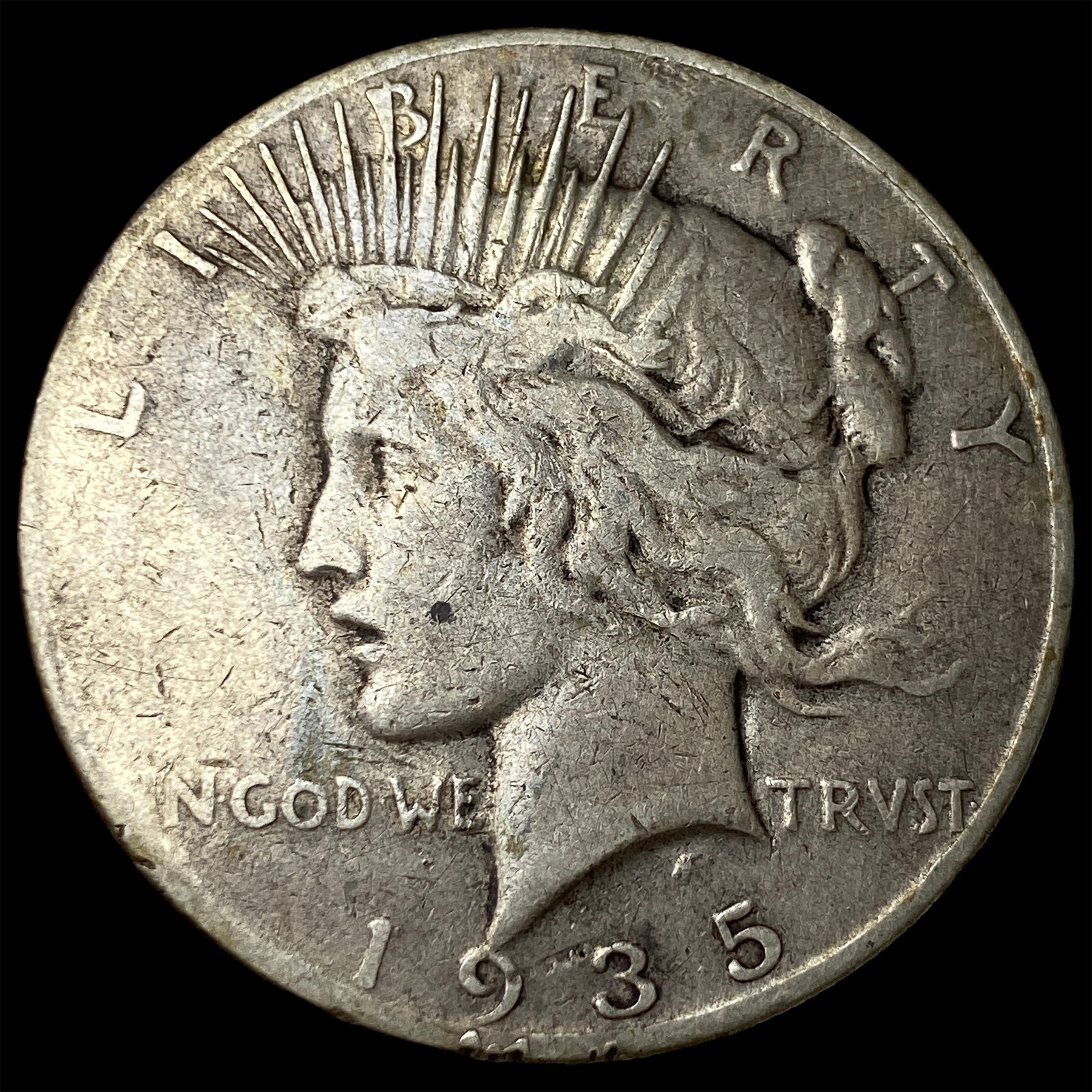 1935-S Silver Peace Dollar LIGHTLY CIRCULATED: 1935-S Silver Peace Dollar LIGHTLY CIRCULATED
