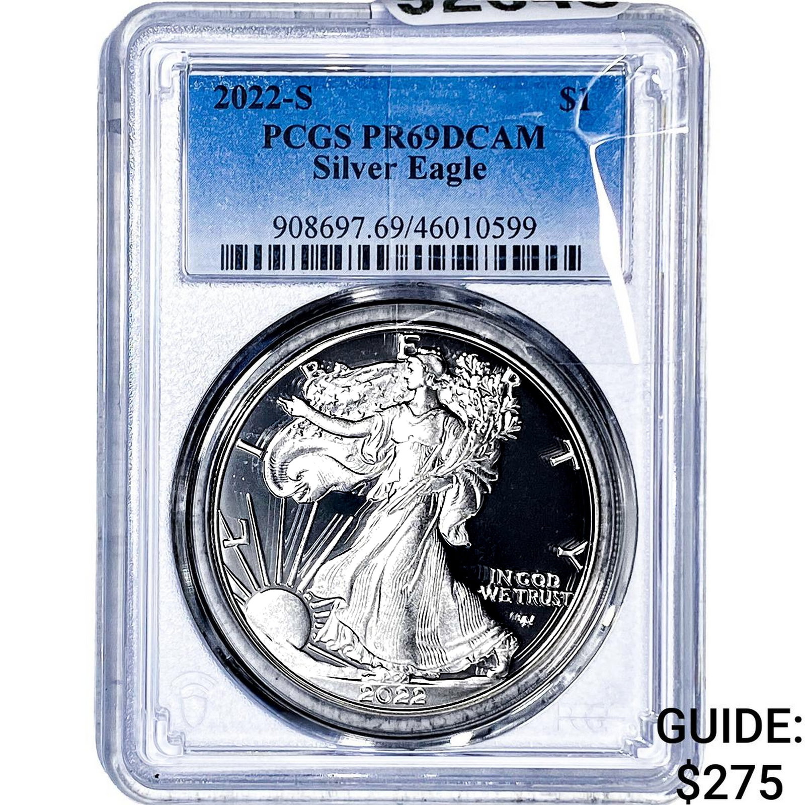 2022-S Silver Eagle PCGS PR69 DCAM: 2022-S Silver Eagle PCGS PR69 DCAM
