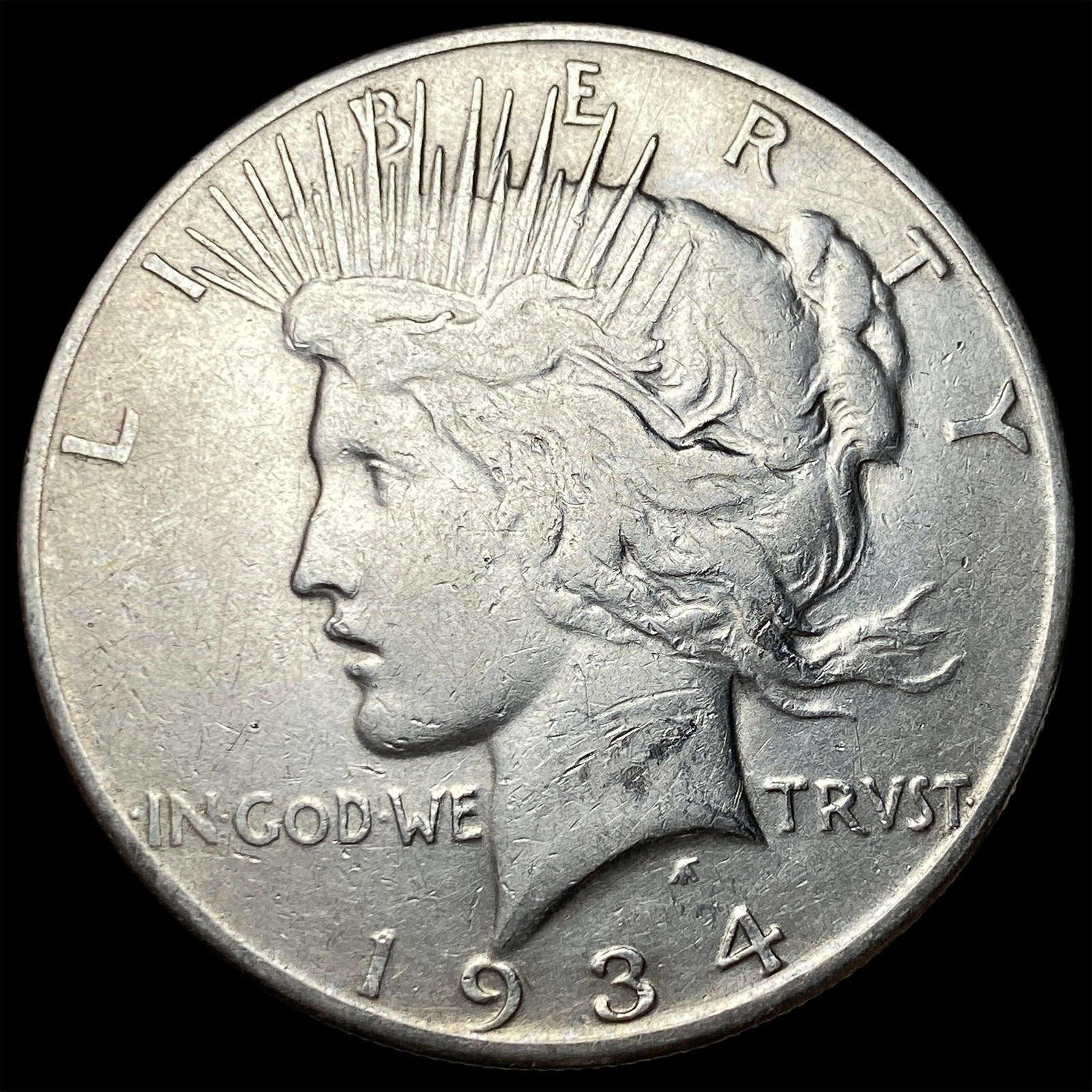 1934-S Silver Peace Dollar CLOSELY UNCIRCULATED: 1934-S Silver Peace Dollar CLOSELY UNCIRCULATED