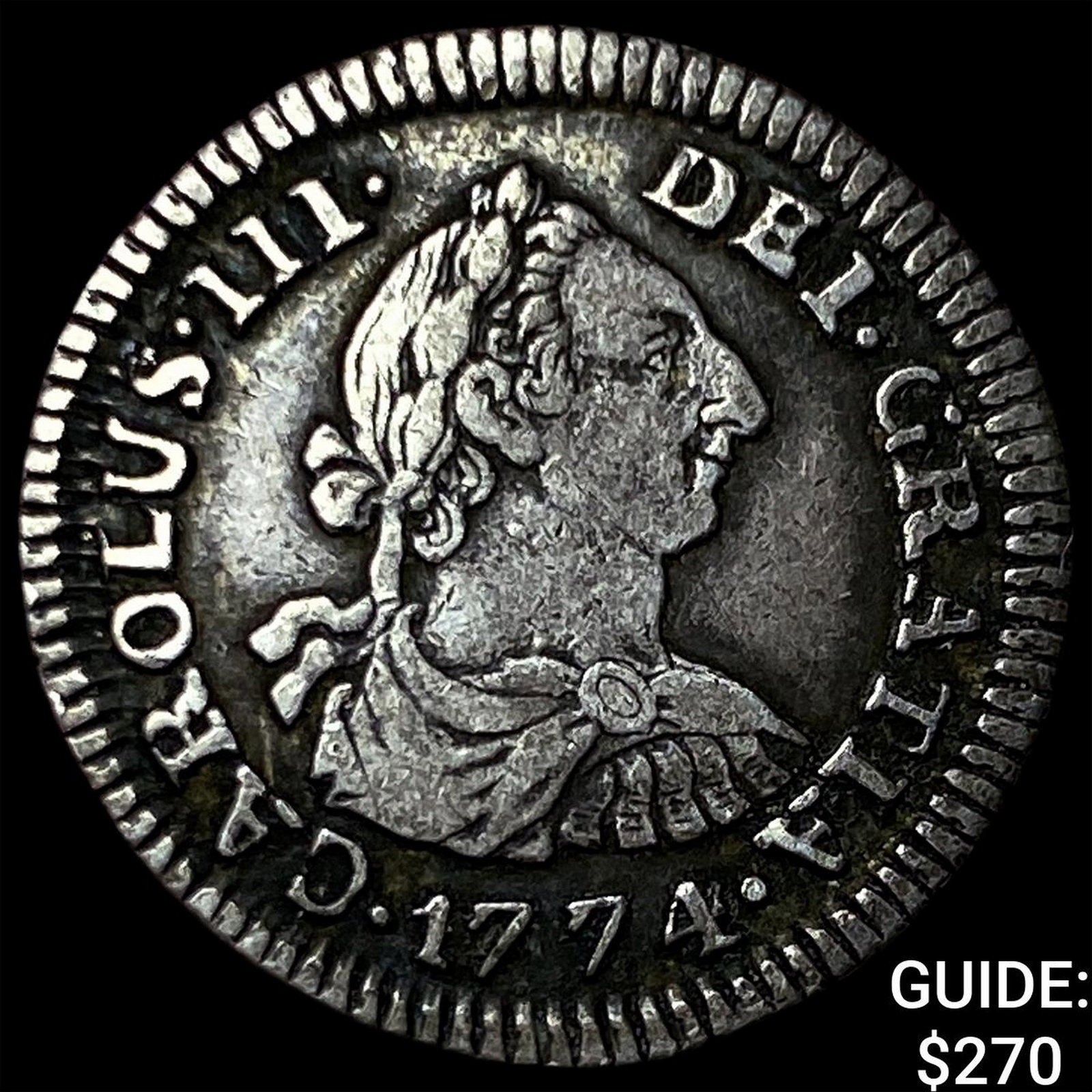 1774-JR Bolivia Charles III Silver 1/2 Reales (1 of 2)