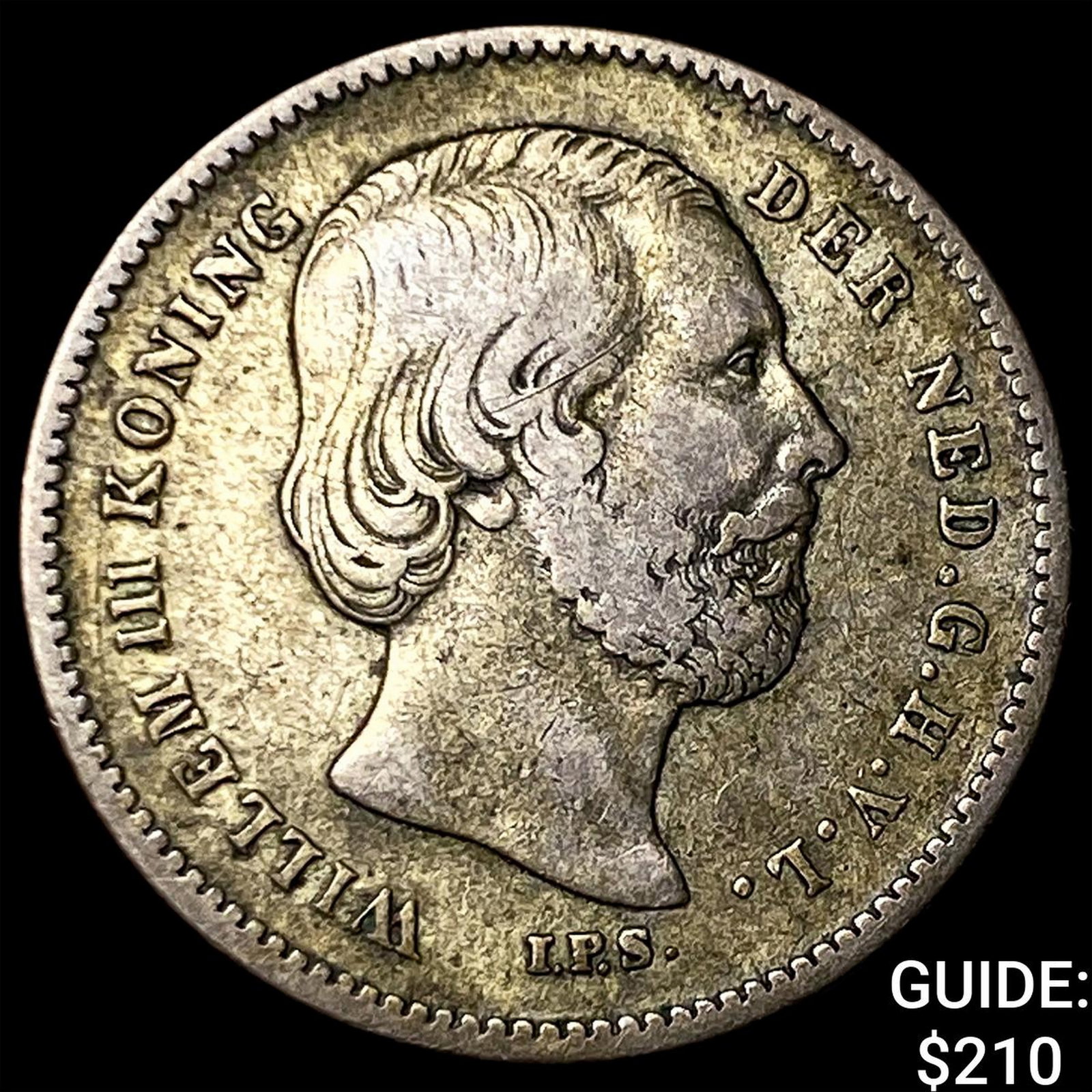 1890 Netherlands Silver 25 Cents Without Dot (1 of 2)