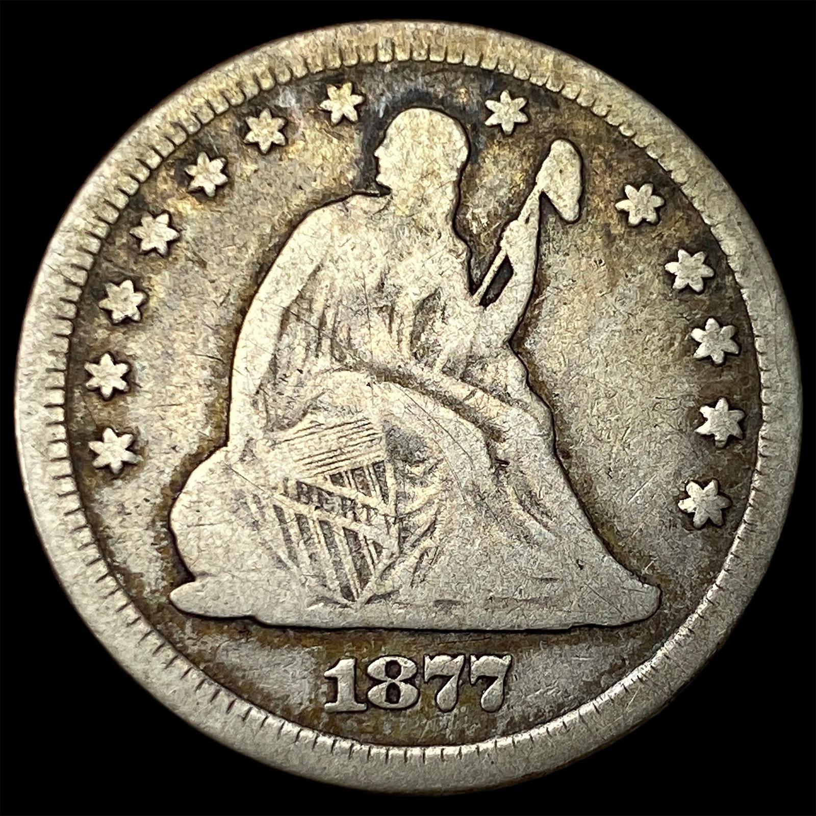1877 Seated Liberty Quarter LIGHTLY CIRCULATED (1 of 2)