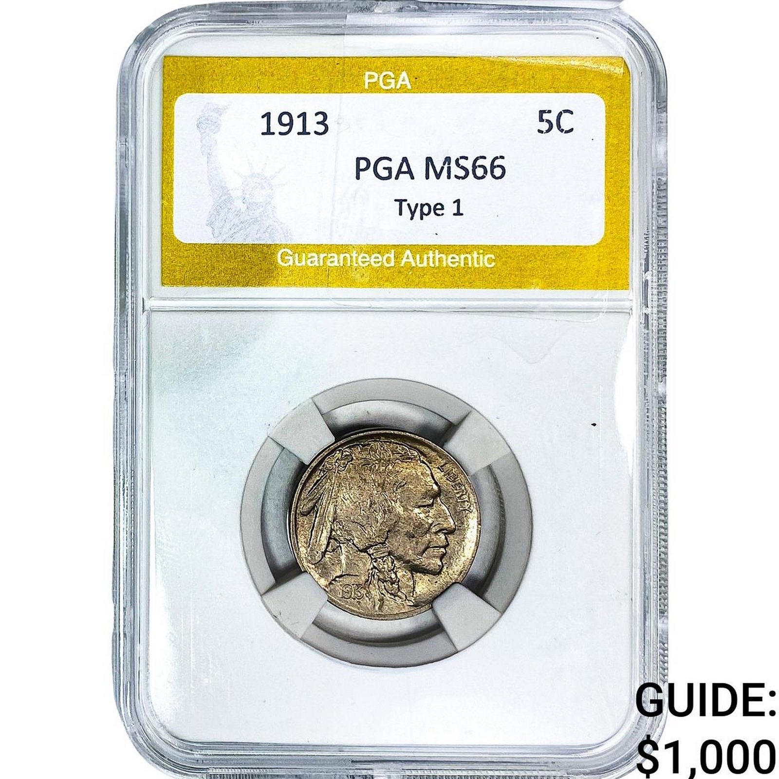 1913 Buffalo Nickel PGA MS66: 1913 Buffalo Nickel PGA MS66