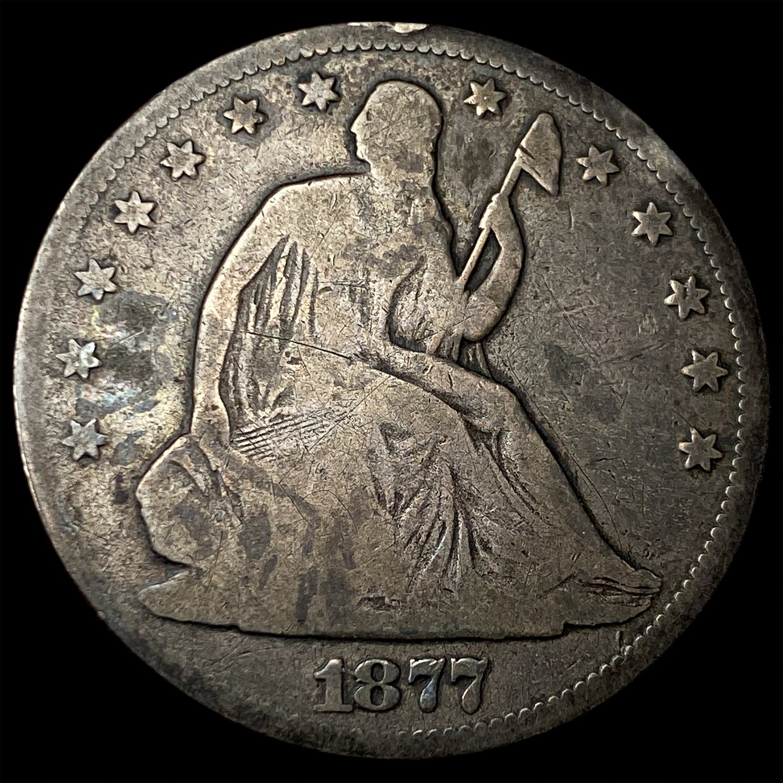 1877 Seated Liberty Half Dollar NICELY CIRCULATED: 1877 Seated Liberty Half Dollar NICELY CIRCULATED