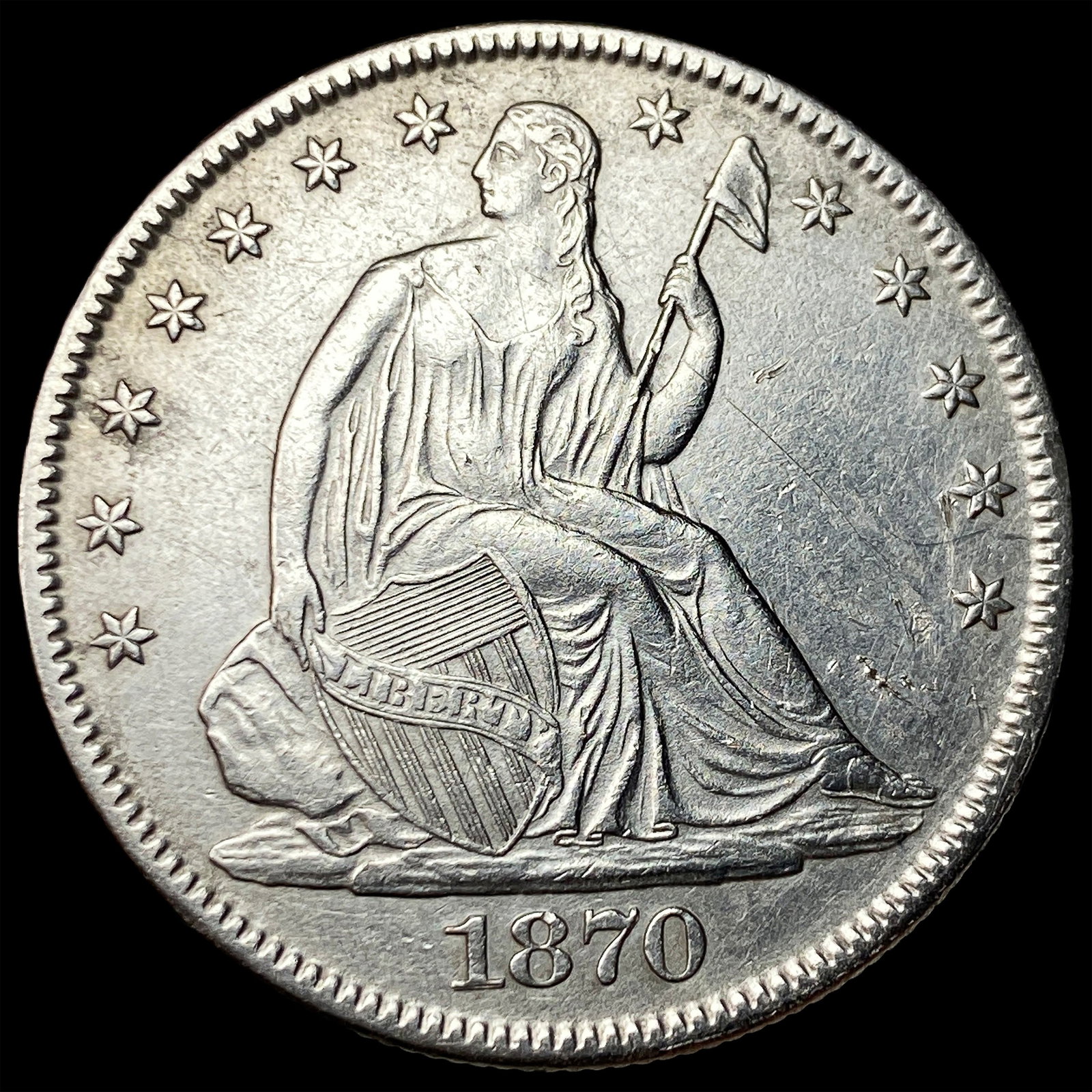 1870 Seated Liberty Half Dollar UNCIRCULATED (1 of 2)