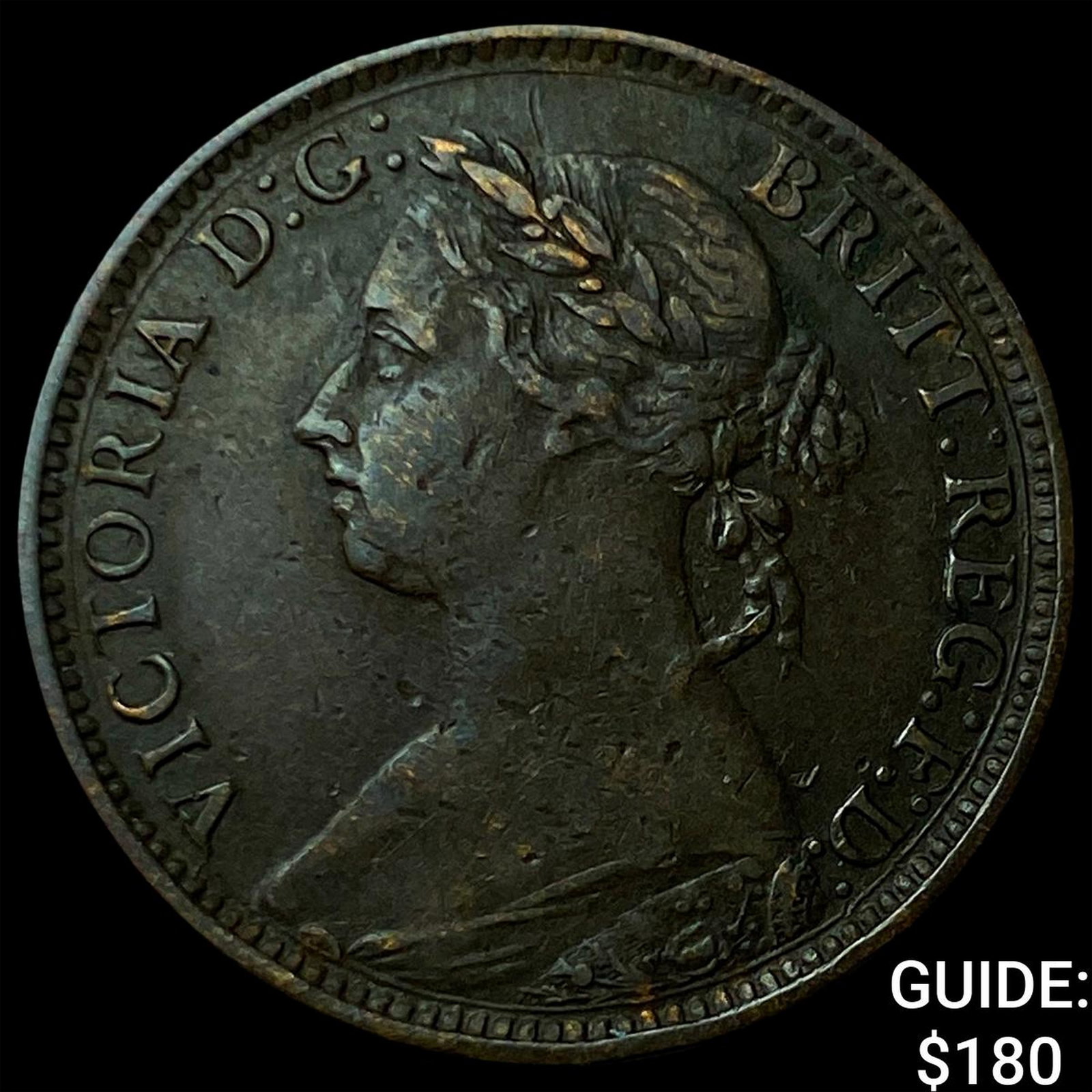 1887 Great Britain Victoria Bronze Farthing: 1887 Great Britain Victoria Bronze Farthing