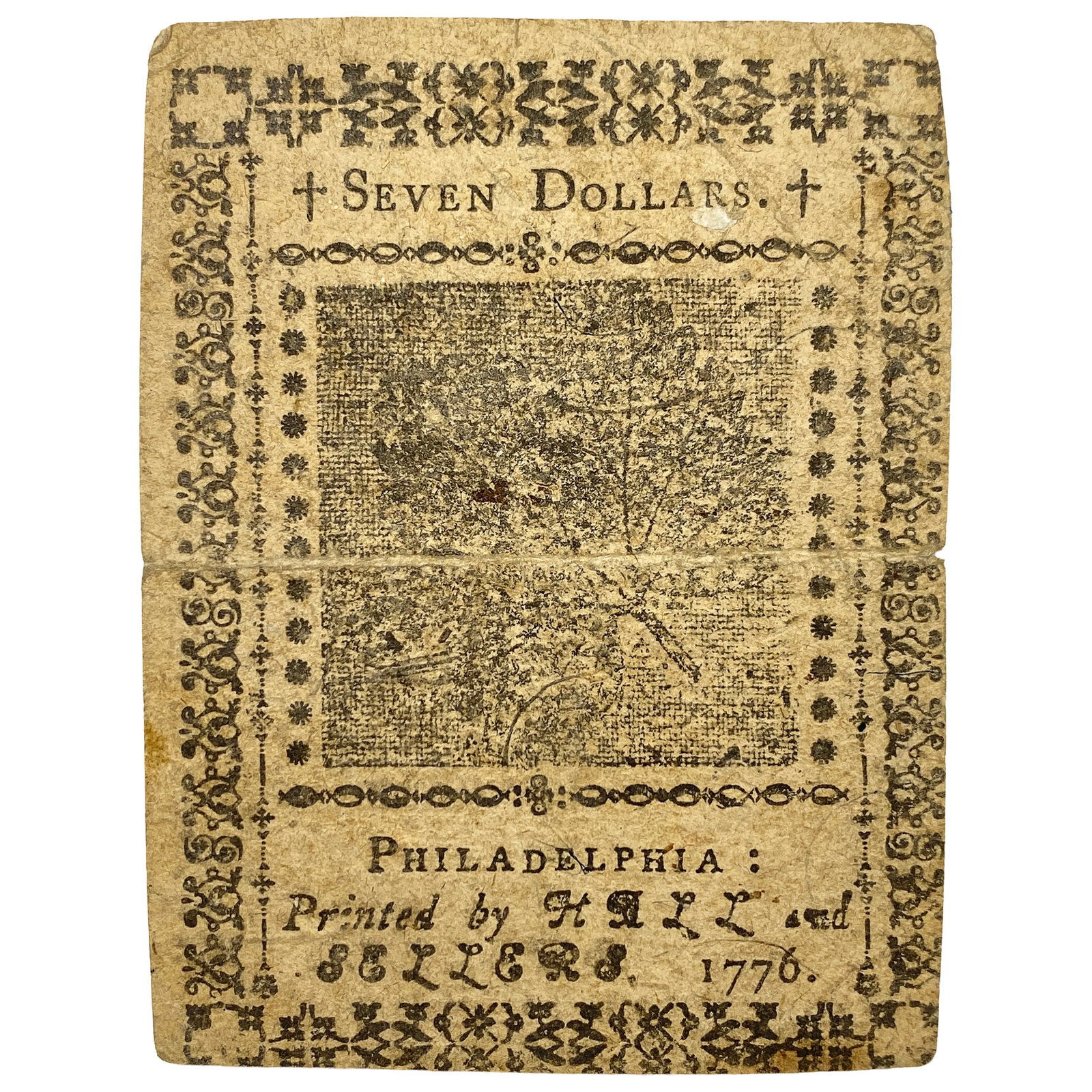 1776 Nov 2, 1776 $7 Continental Congress (Fr. CC52) (1 of 2)