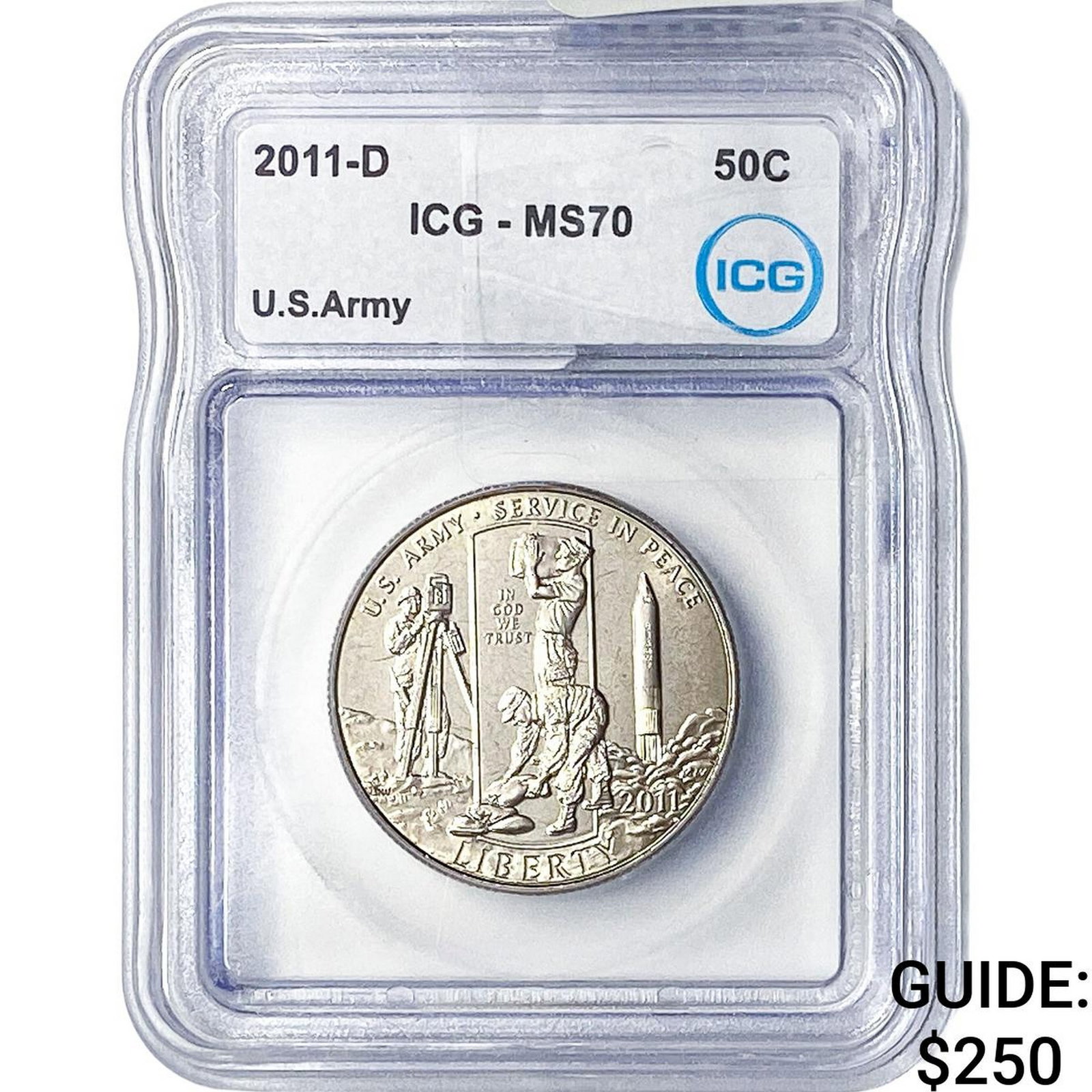 2011-D ICG MS70 US ARMY 50C (1 of 2)