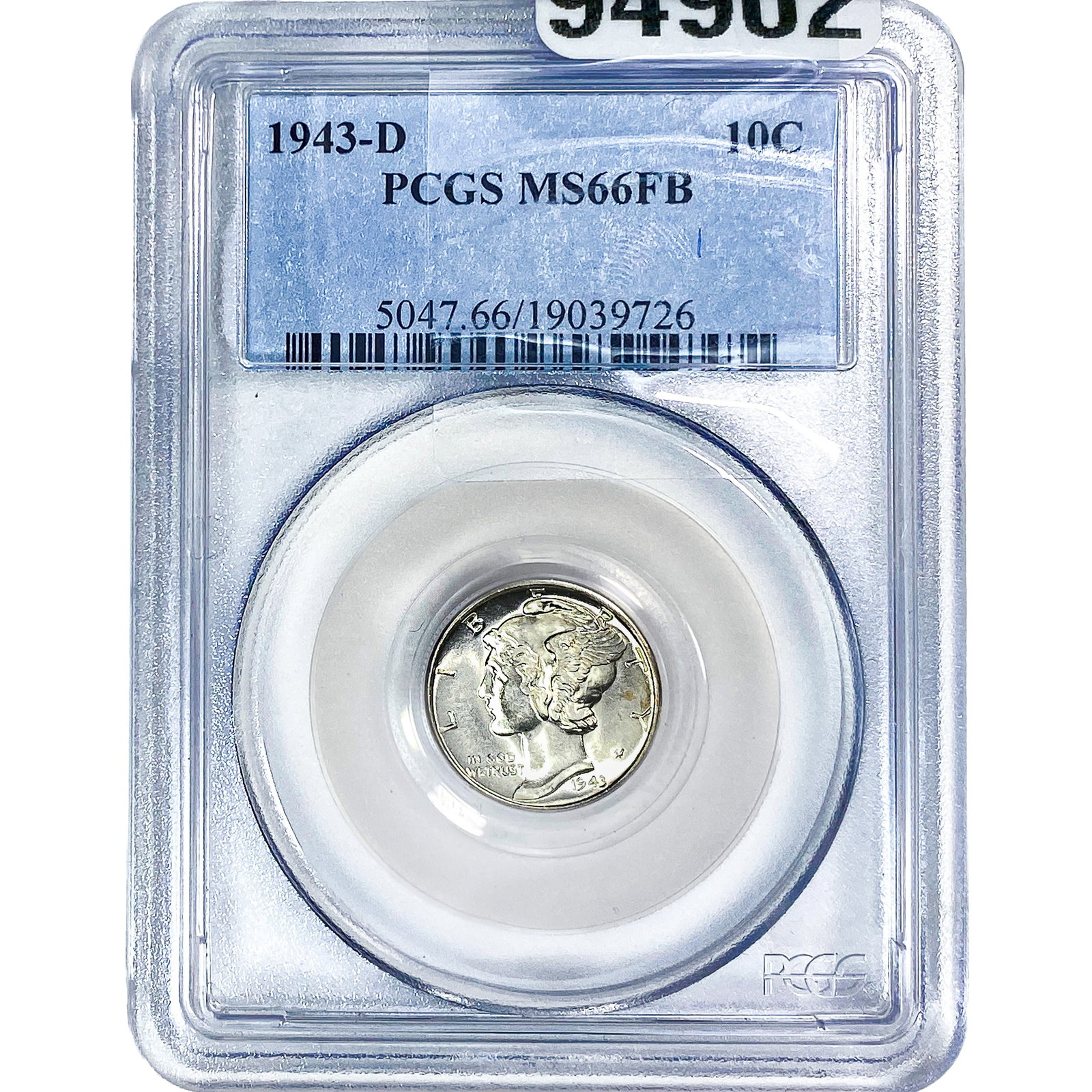 1943-D Mercury Silver Dime PCGS MS66 FB (1 of 2)