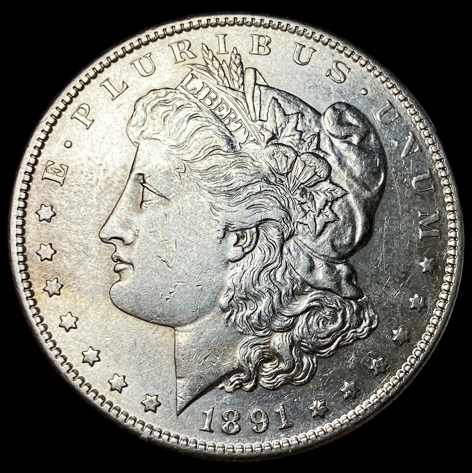 1891-S Silver Morgan Dollar CHOICE AU: 1891-S Silver Morgan Dollar CHOICE AU