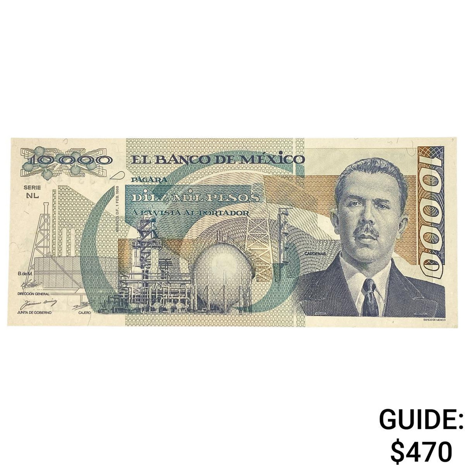 1988 Bank of Mexico 10,000 Pesos (1 of 2)