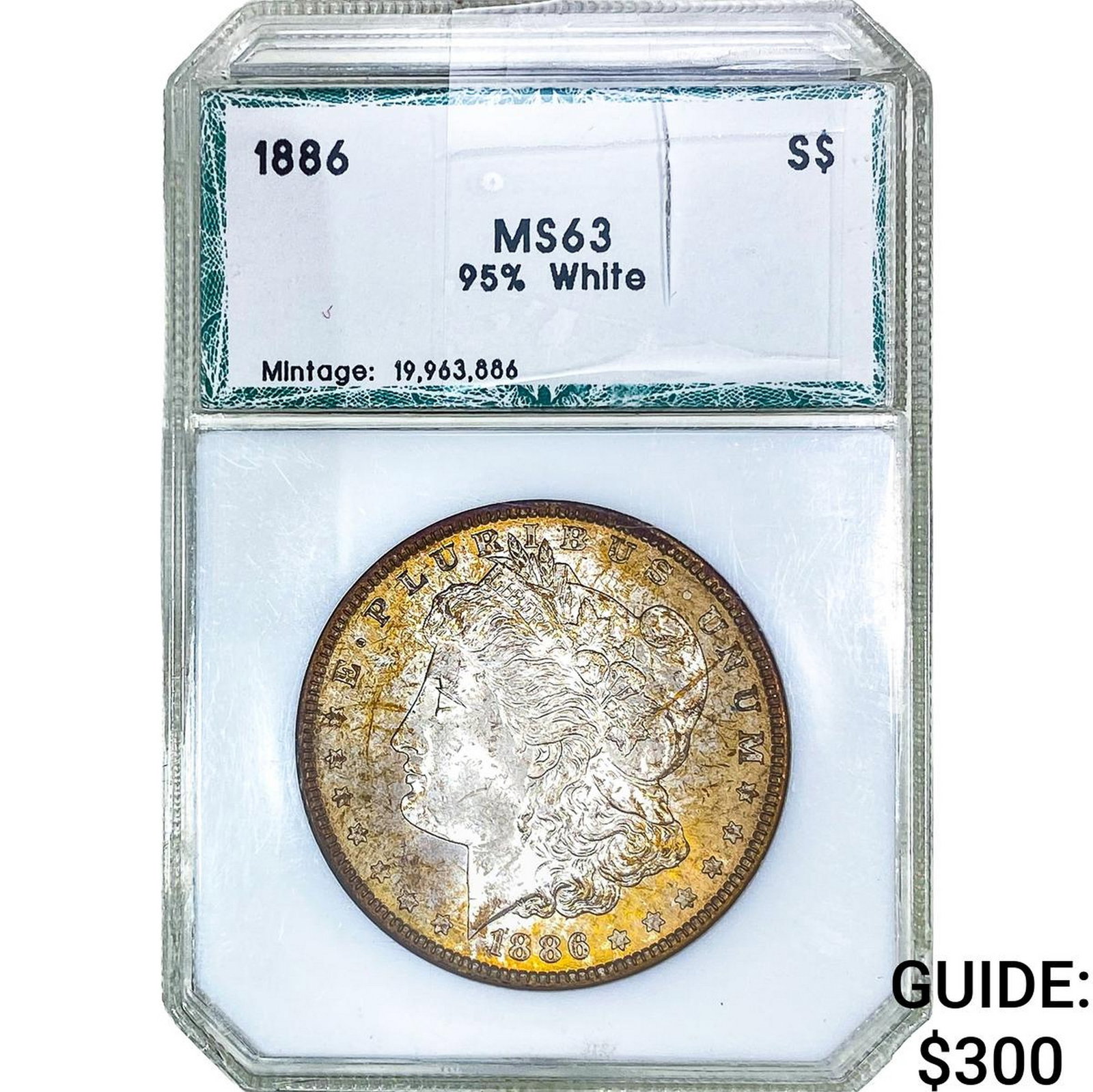 1886 Morgan Silver Dollar PCI MS63: 1886 Morgan Silver Dollar PCI MS63