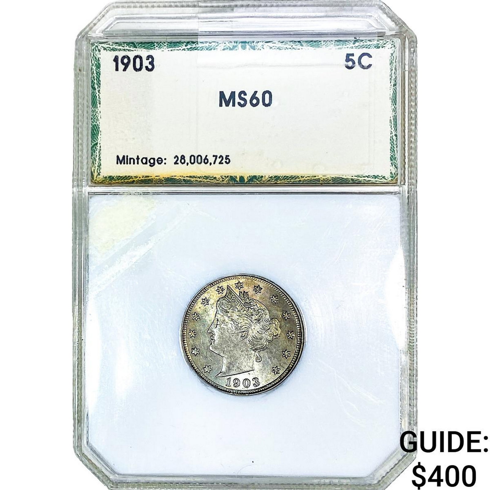 1903 Liberty Victory Nickel PCI MS60: 1903 Liberty Victory Nickel PCI MS60